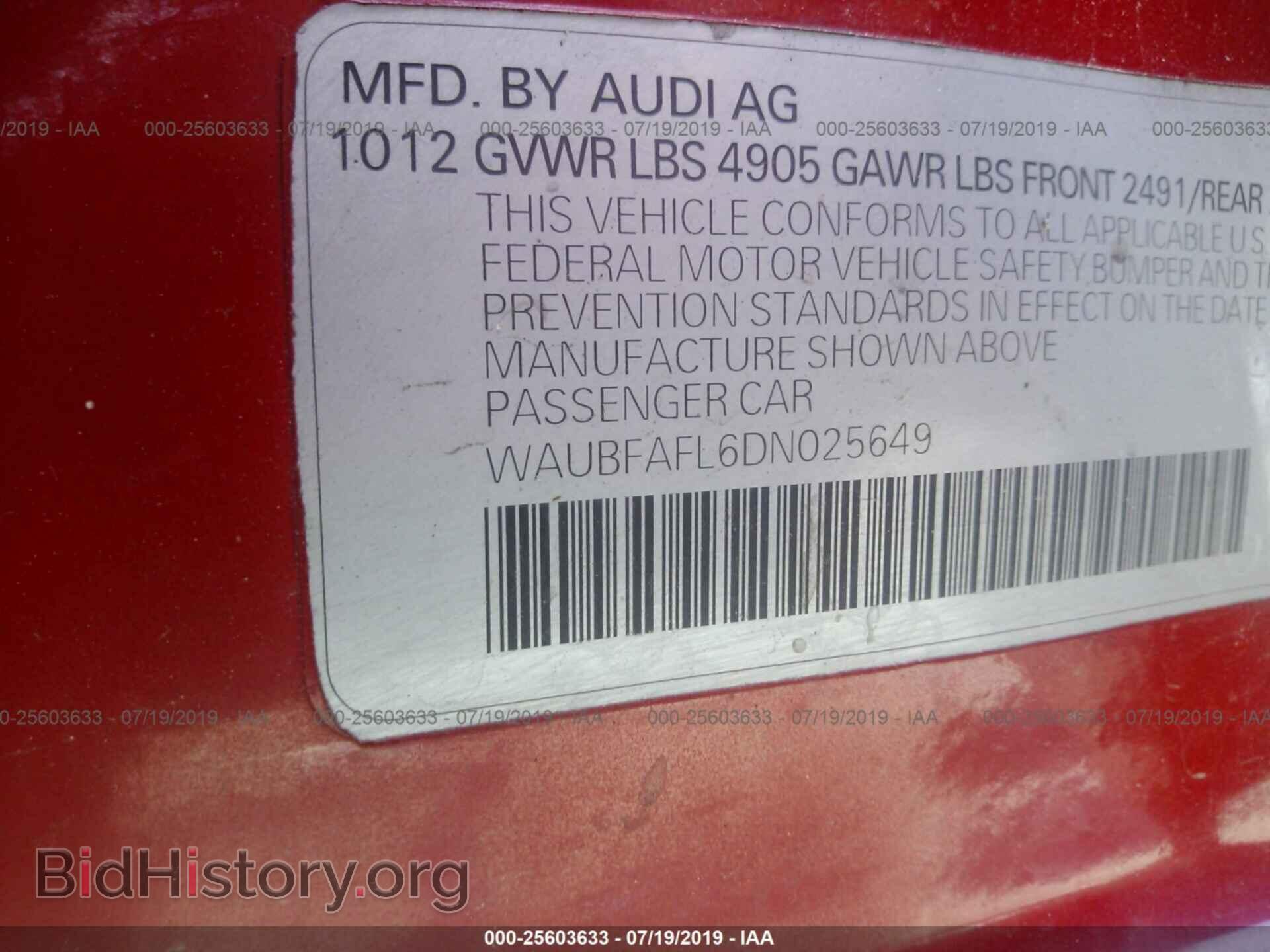 2013 AUDI A4 - VIN: WAUBFAFL6DN025649 - Фото 9