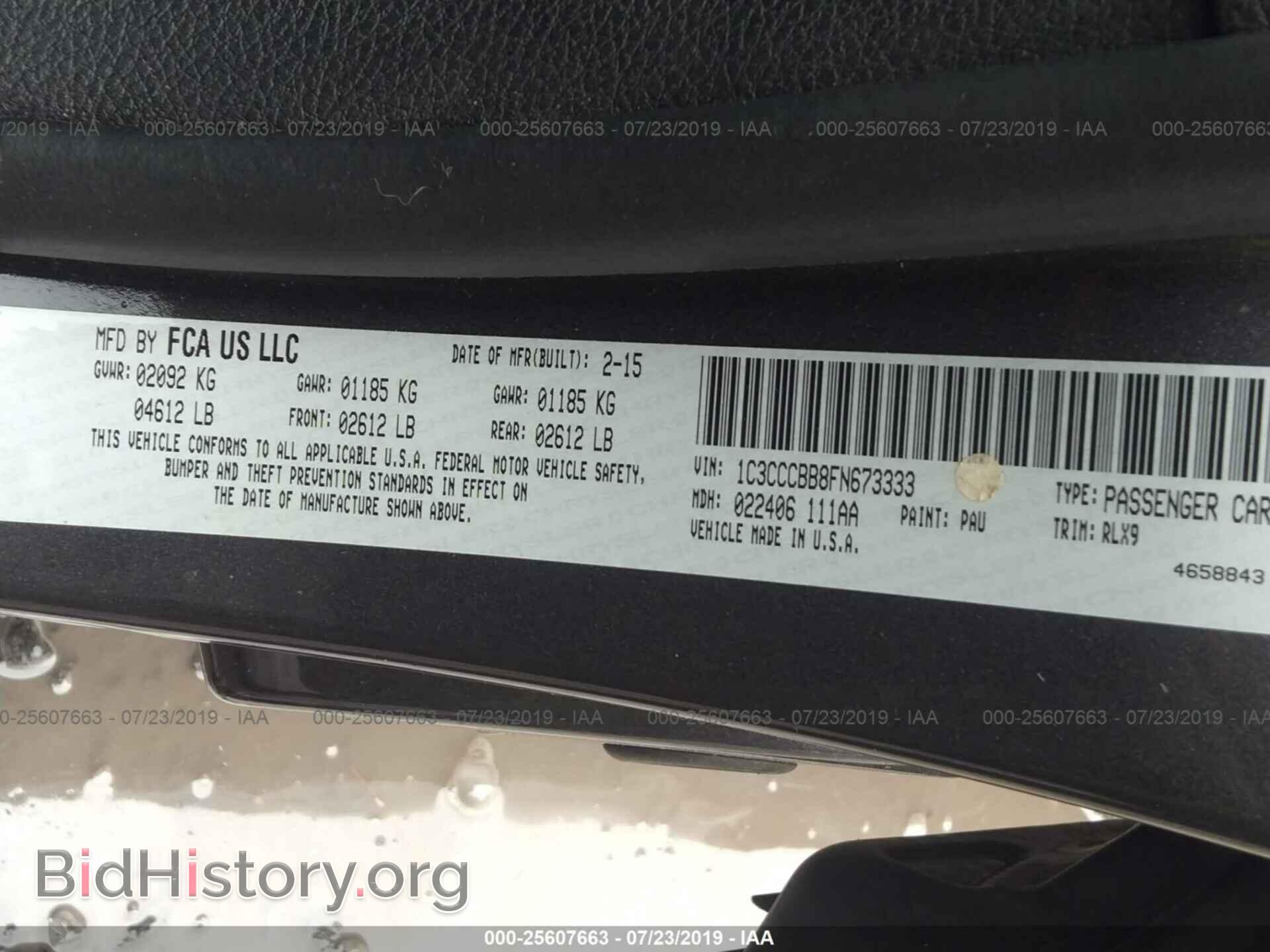 2015 CHRYSLER 200 - VIN: 1C3CCCBB8FN673333 - Photo 9