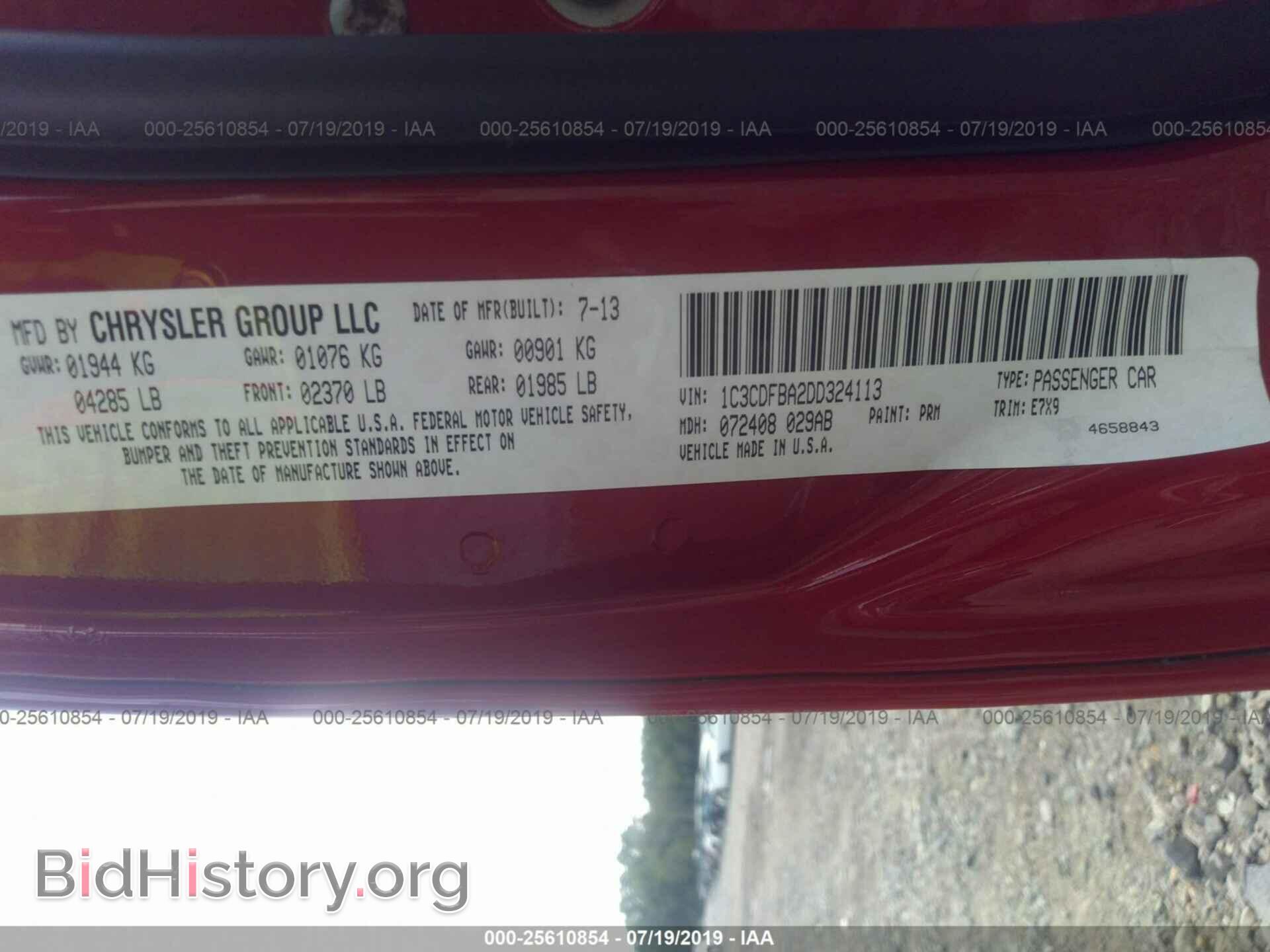 2013 DODGE DART - VIN: 1C3CDFBA2DD324113 - Фото 9