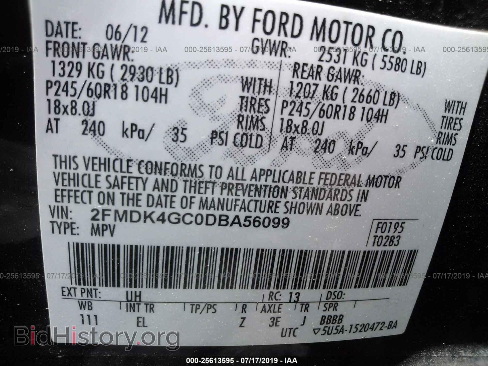 2013 FORD EDGE - VIN: 2FMDK4GC0DBA56099 - Фото 9