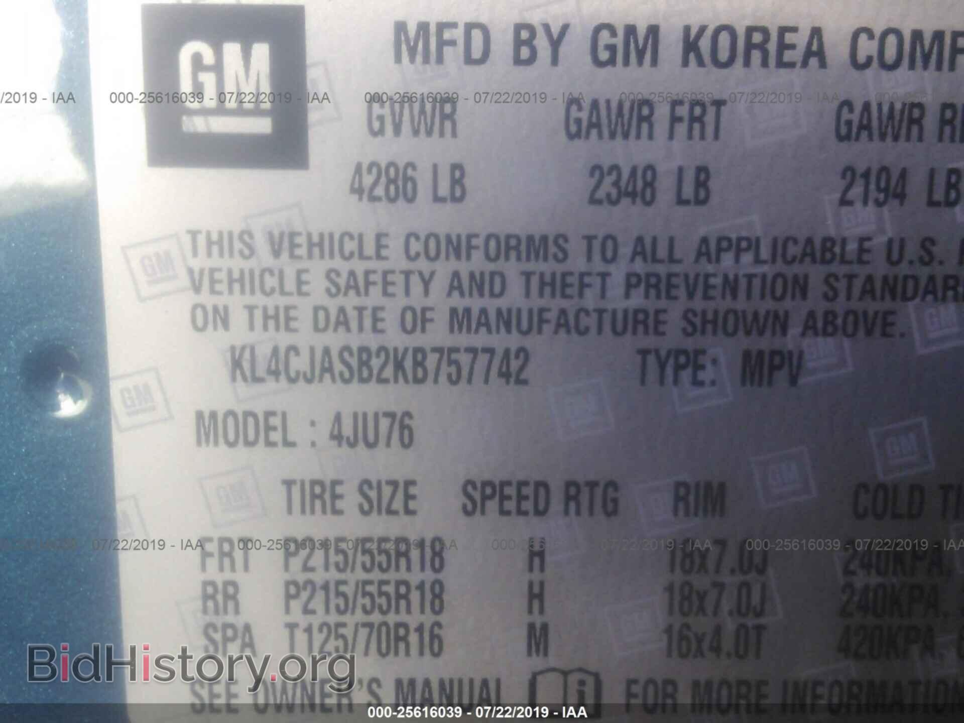 2019 BUICK ENCORE - VIN: KL4CJASB2KB757742 - Photo 9