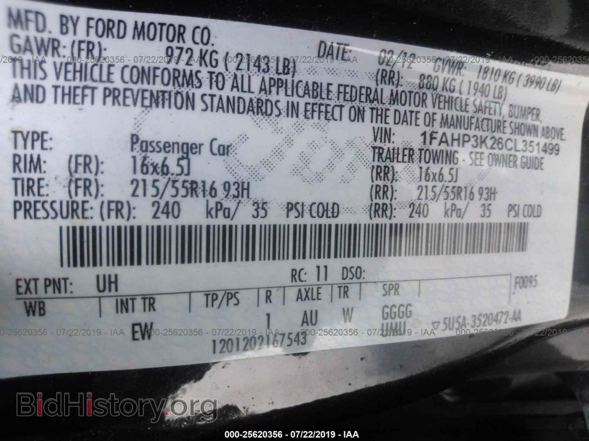 2012 FORD FOCUS - VIN: 1FAHP3K26CL351499 - Фото 9