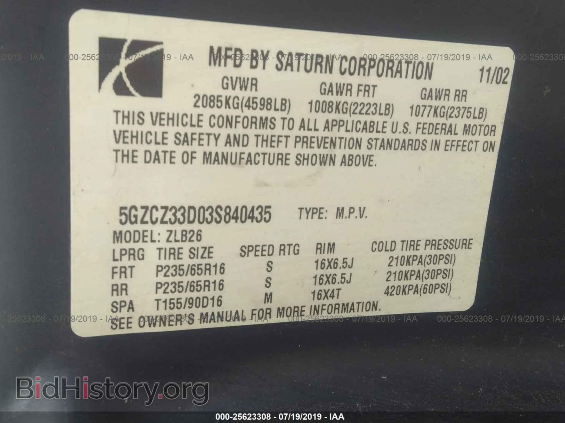 2003 SATURN VUE - VIN: 5GZCZ33D03S840435 - Фото 9