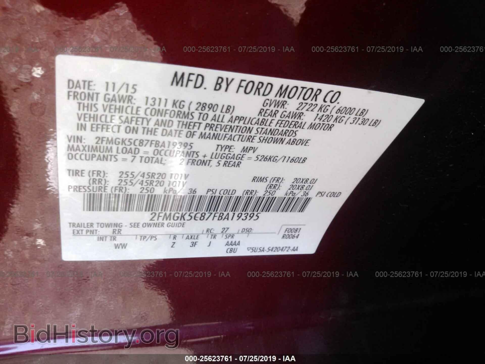 2015 FORD FLEX - VIN: 2FMGK5C87FBA19395 - Photo 9