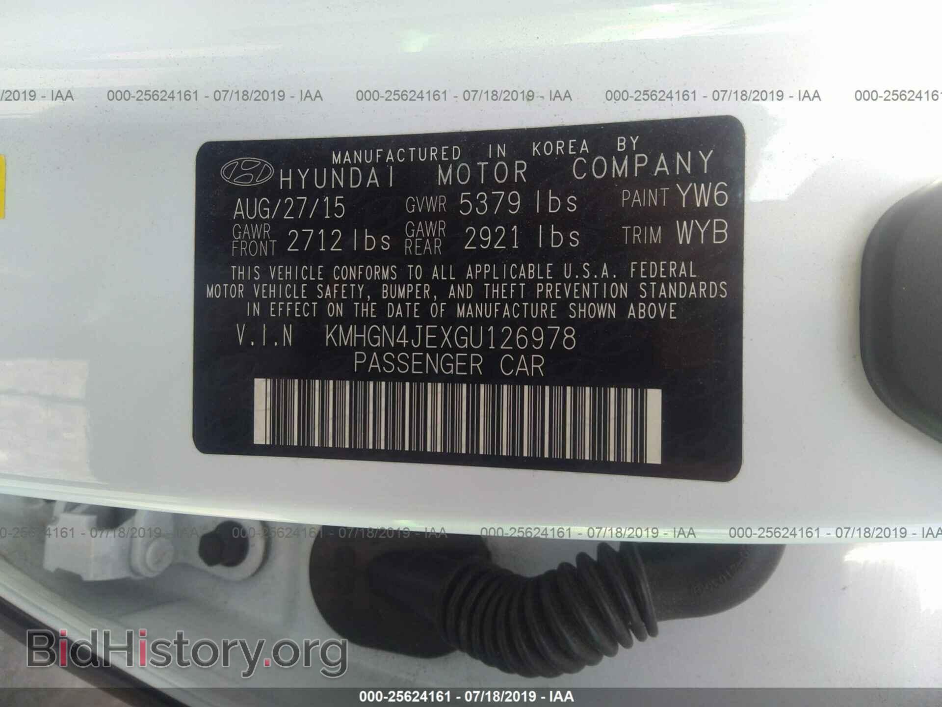 2016 HYUNDAI GENESIS - VIN: KMHGN4JEXGU126978 - Фото 9