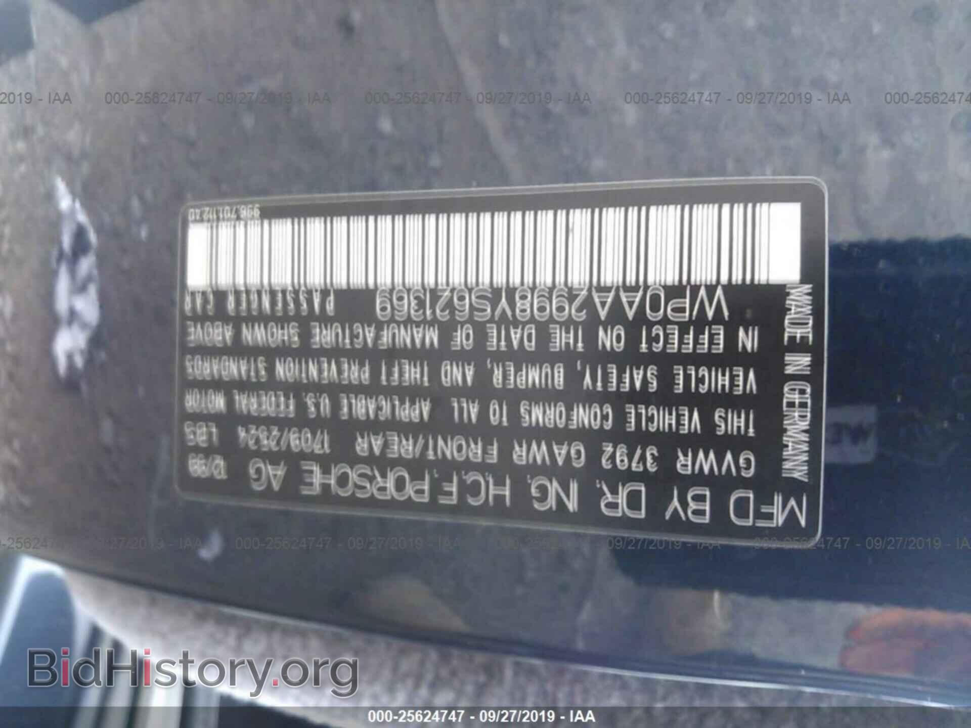 2000 Porsche 911 - VIN: WP0AA2998YS621369 - Фото 9