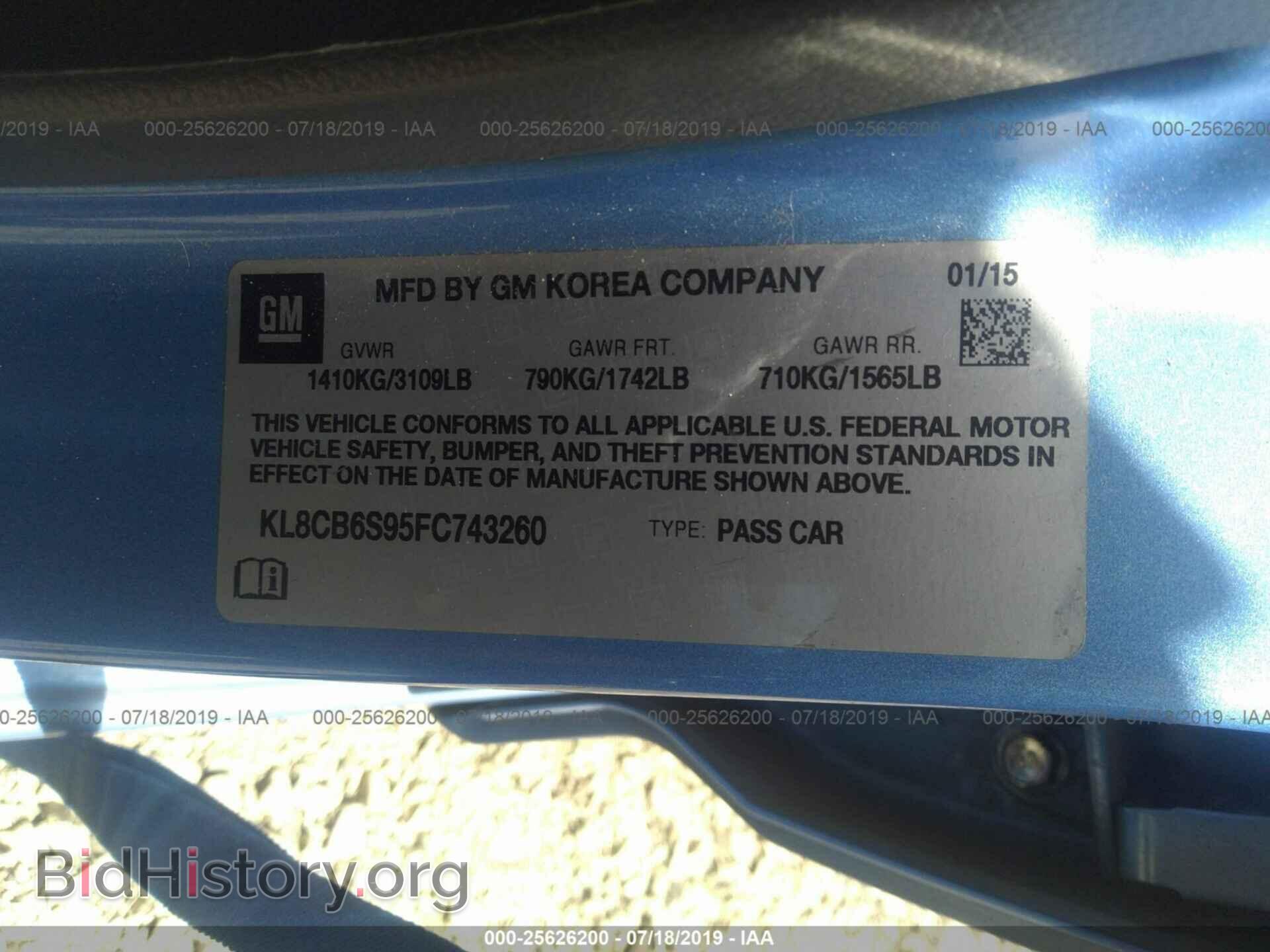 2015 CHEVROLET SPARK - VIN: KL8CB6S95FC743260 - Фото 9