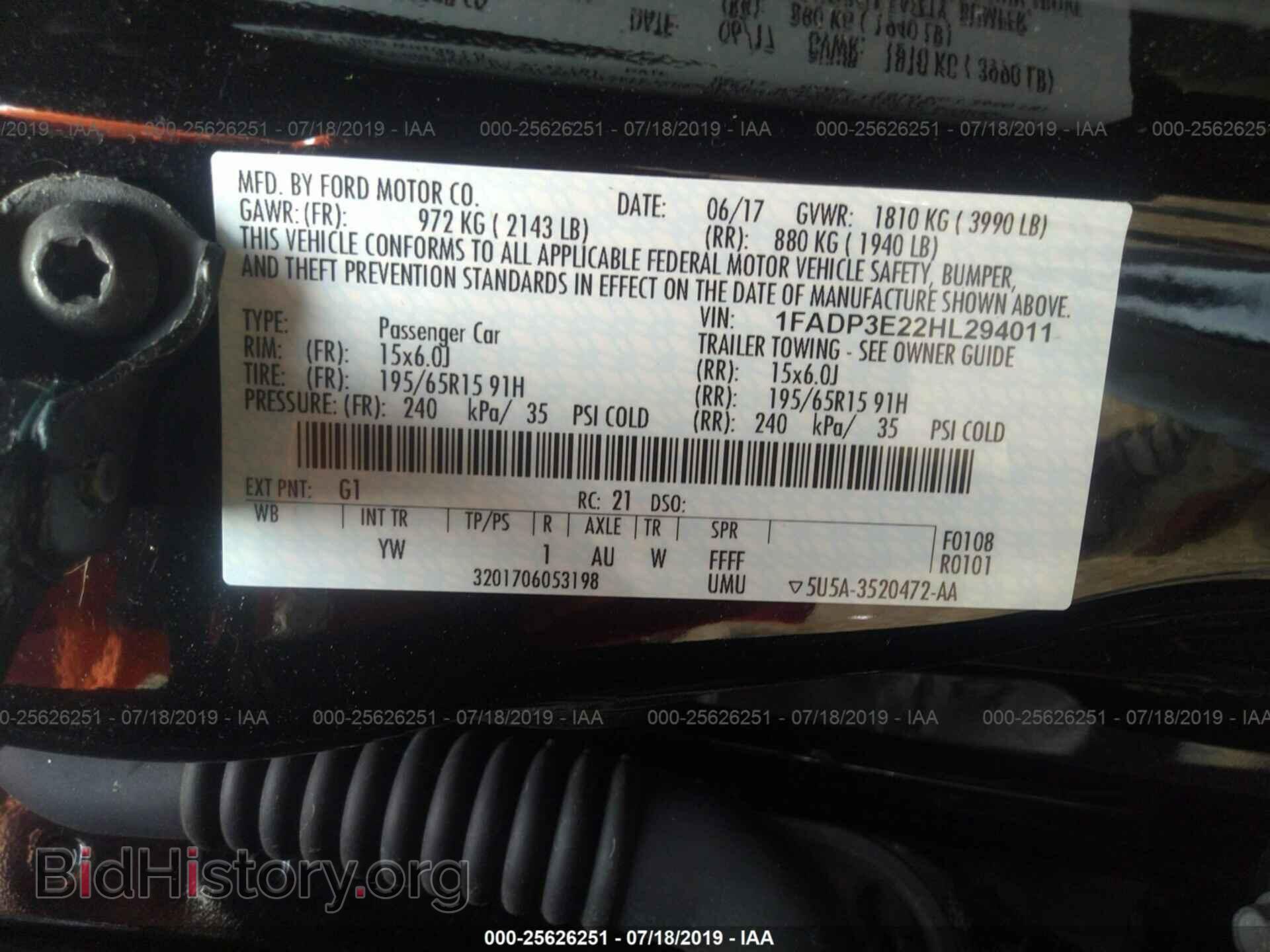 2017 FORD FOCUS - VIN: 1FADP3E22HL294011 - Фото 9