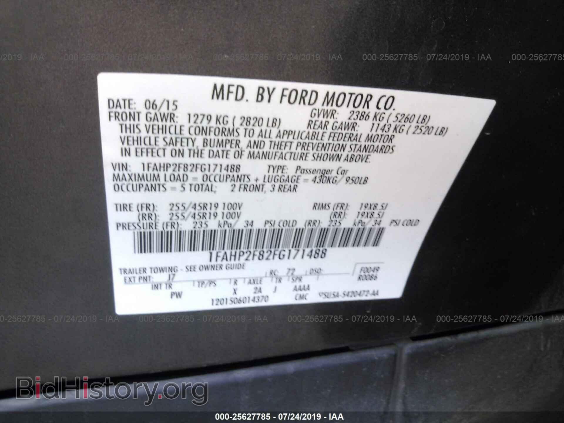 2015 FORD TAURUS - VIN: 1FAHP2F82FG171488 - Photo 9