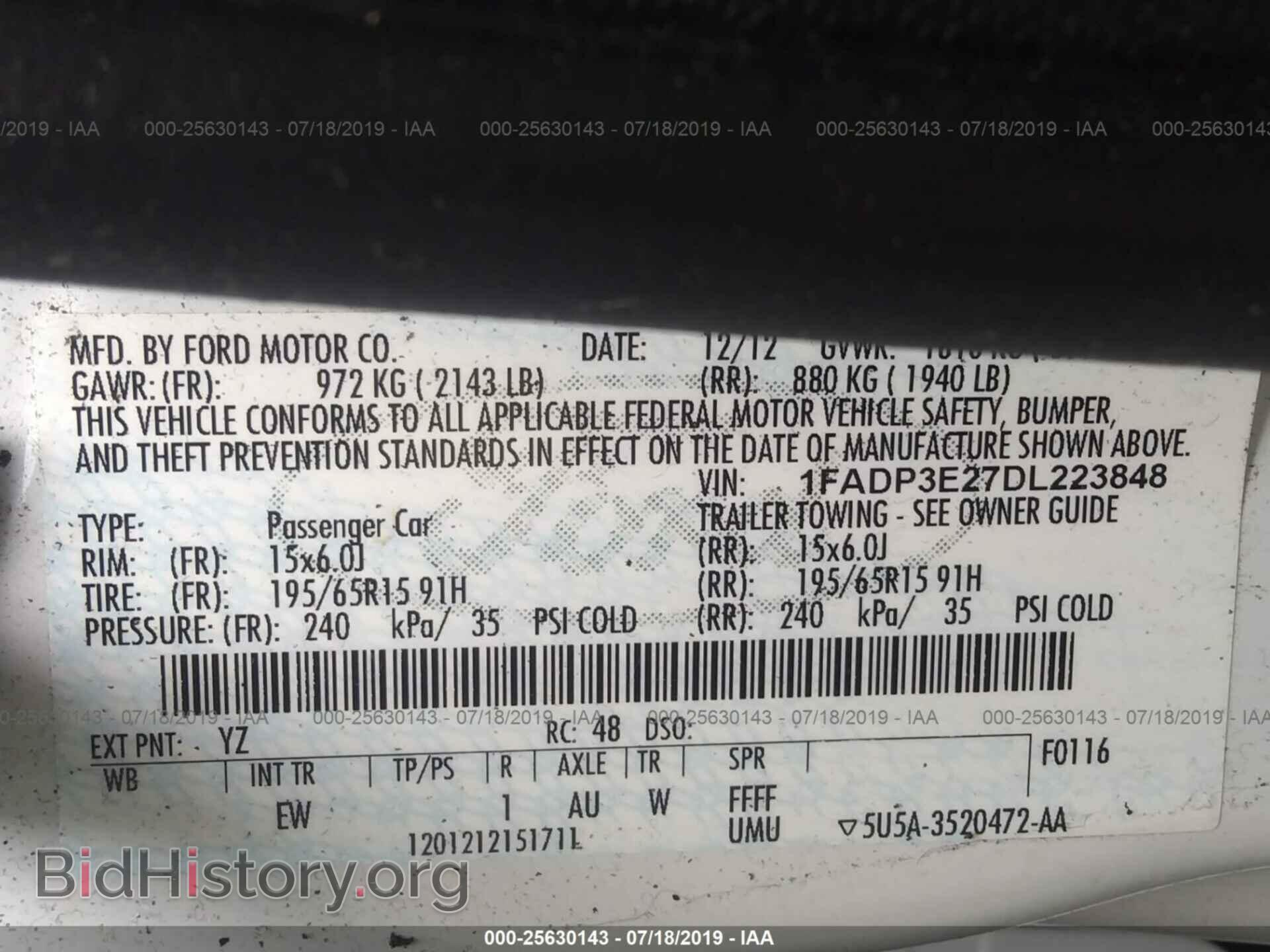 2013 FORD FOCUS - VIN: 1FADP3E27DL223848 - Фото 9