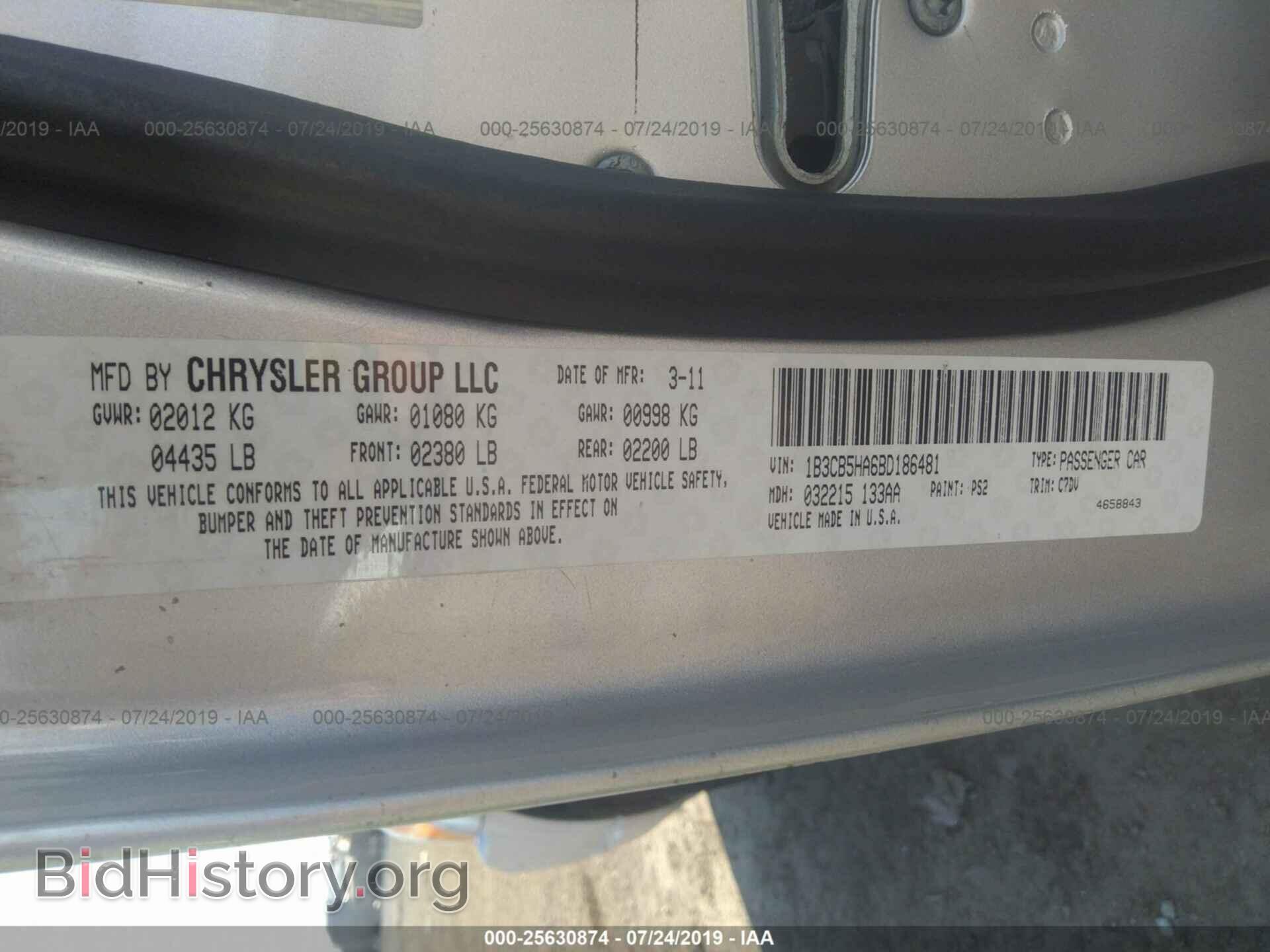 2011 DODGE CALIBER - VIN: 1B3CB5HA6BD186481 - Photo 9