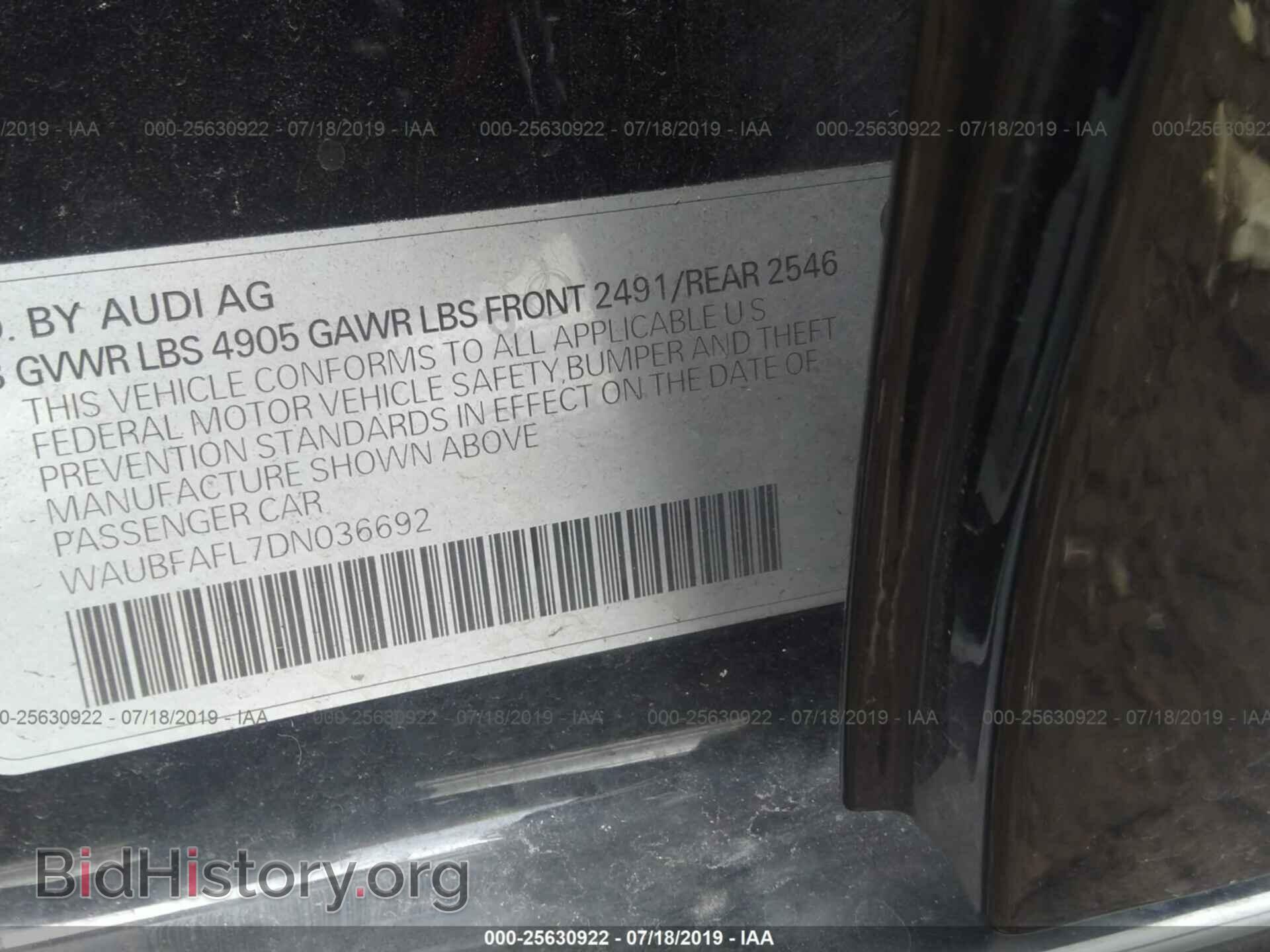 2013 AUDI A4 - VIN: WAUBFAFL7DN036692 - Photo 9