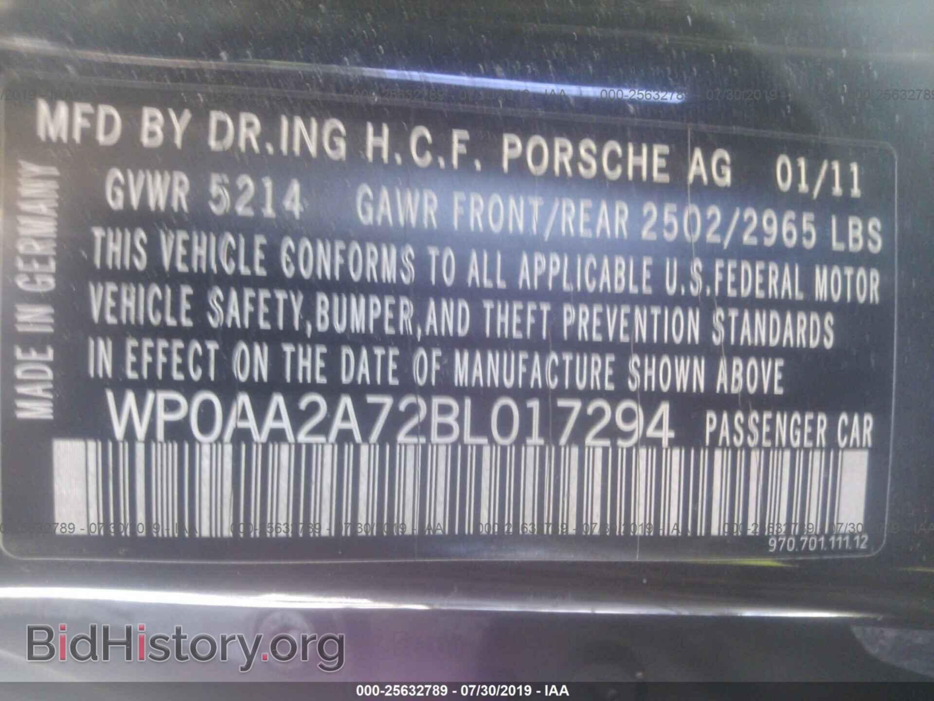 2011 PORSCHE PANAMERA - VIN: WP0AA2A72BL017294 - Фото 9