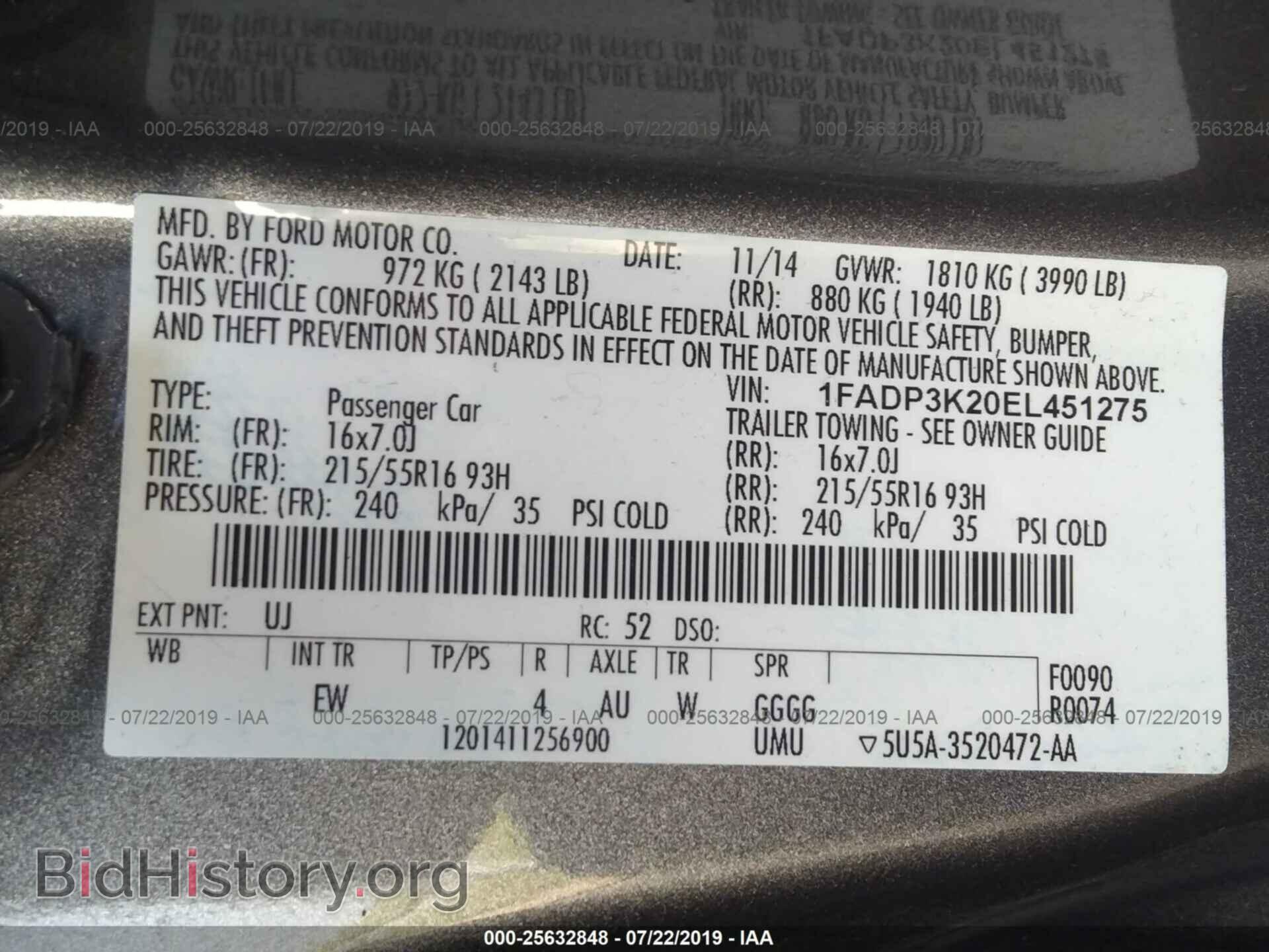 2014 FORD FOCUS - VIN: 1FADP3K20EL451275 - Photo 9