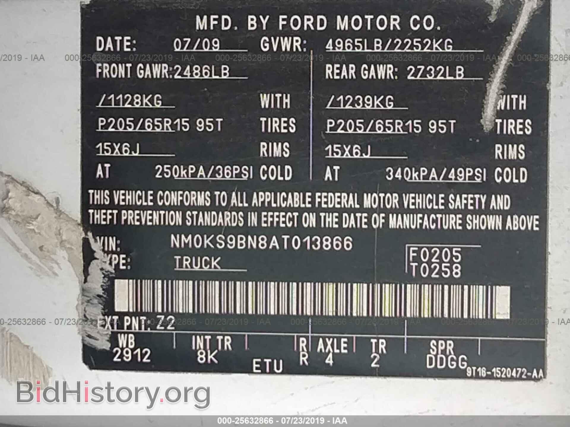 2010 FORD TRANSIT CONNECT - VIN: NM0KS9BN8AT013866 - Фото 9