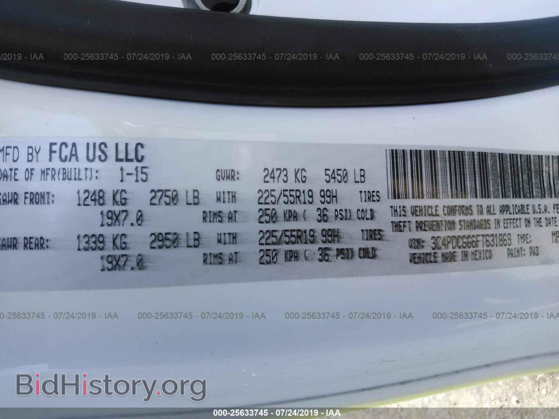 2015 DODGE JOURNEY - VIN: 3C4PDCGG6FT631869 - Фото 9
