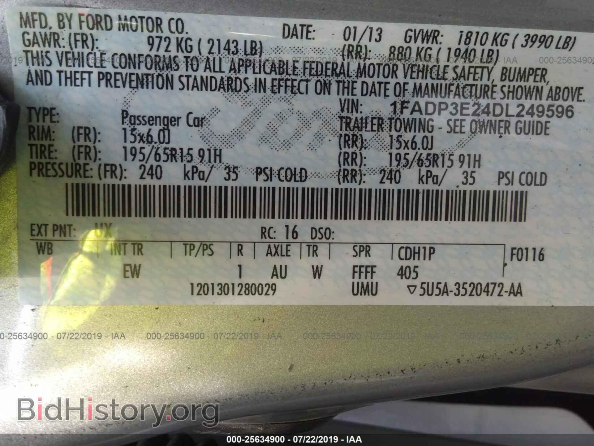 2013 FORD FOCUS - VIN: 1FADP3E24DL249596 - Photo 9