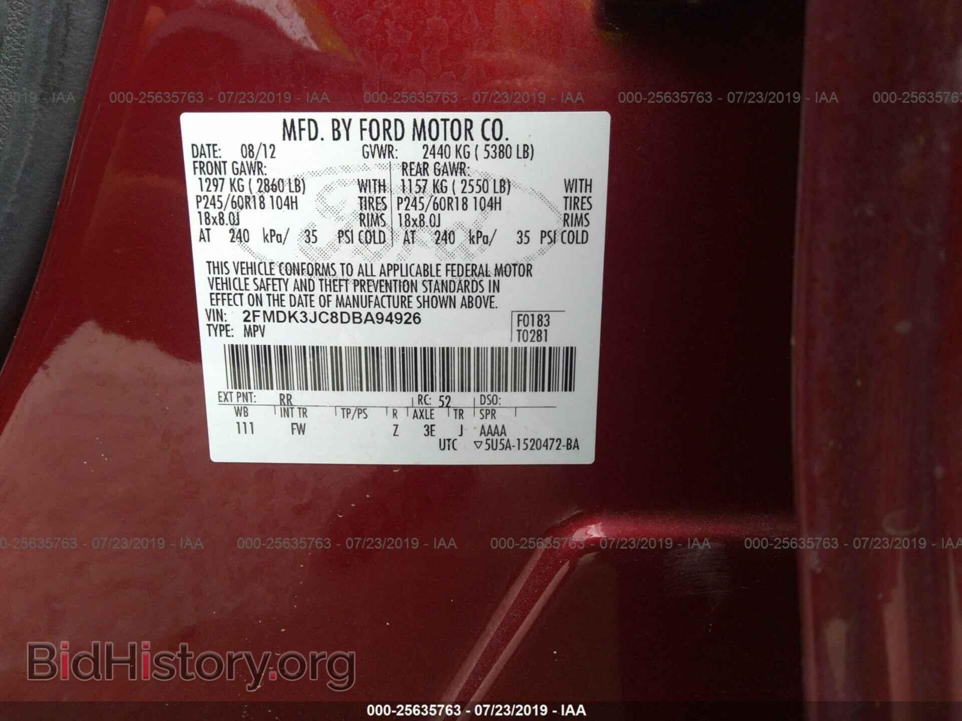 2013 FORD EDGE - VIN: 2FMDK3JC8DBA94926 - Photo 9