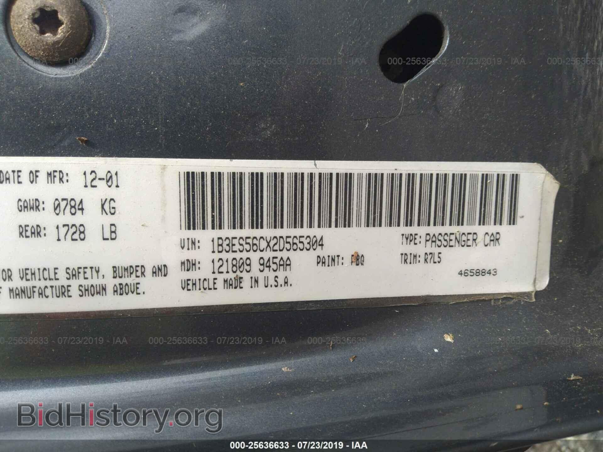 2002 DODGE NEON - VIN: 1B3ES56CX2D565304 - Фото 9