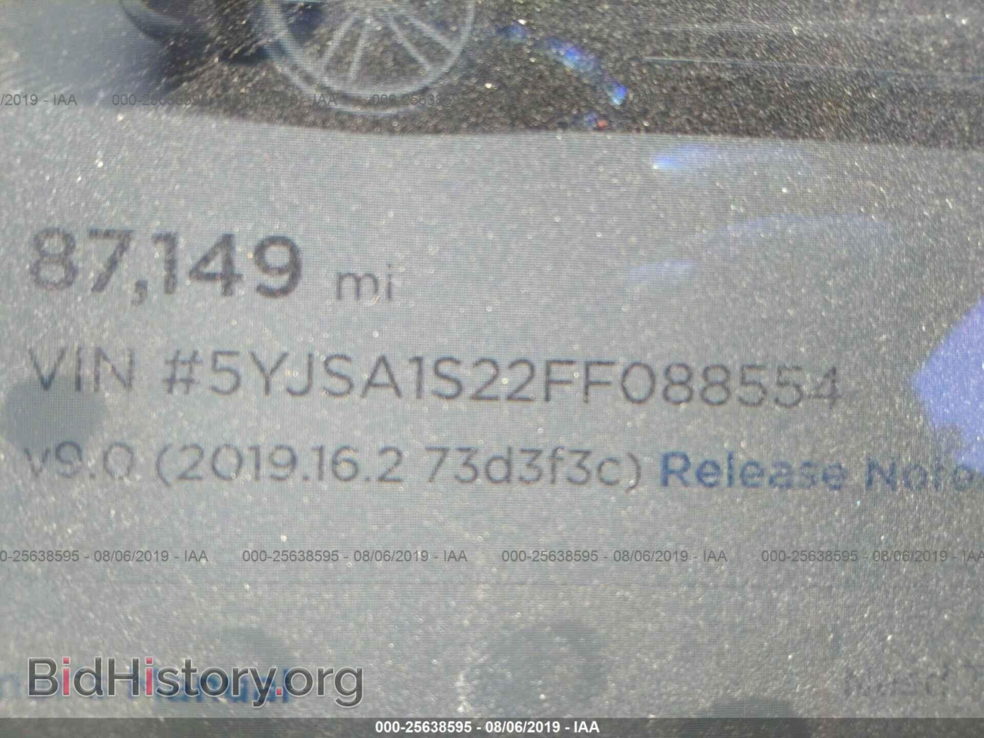 2015 TESLA MODEL S - VIN: 5YJSA1S22FF088554 - Фото 9