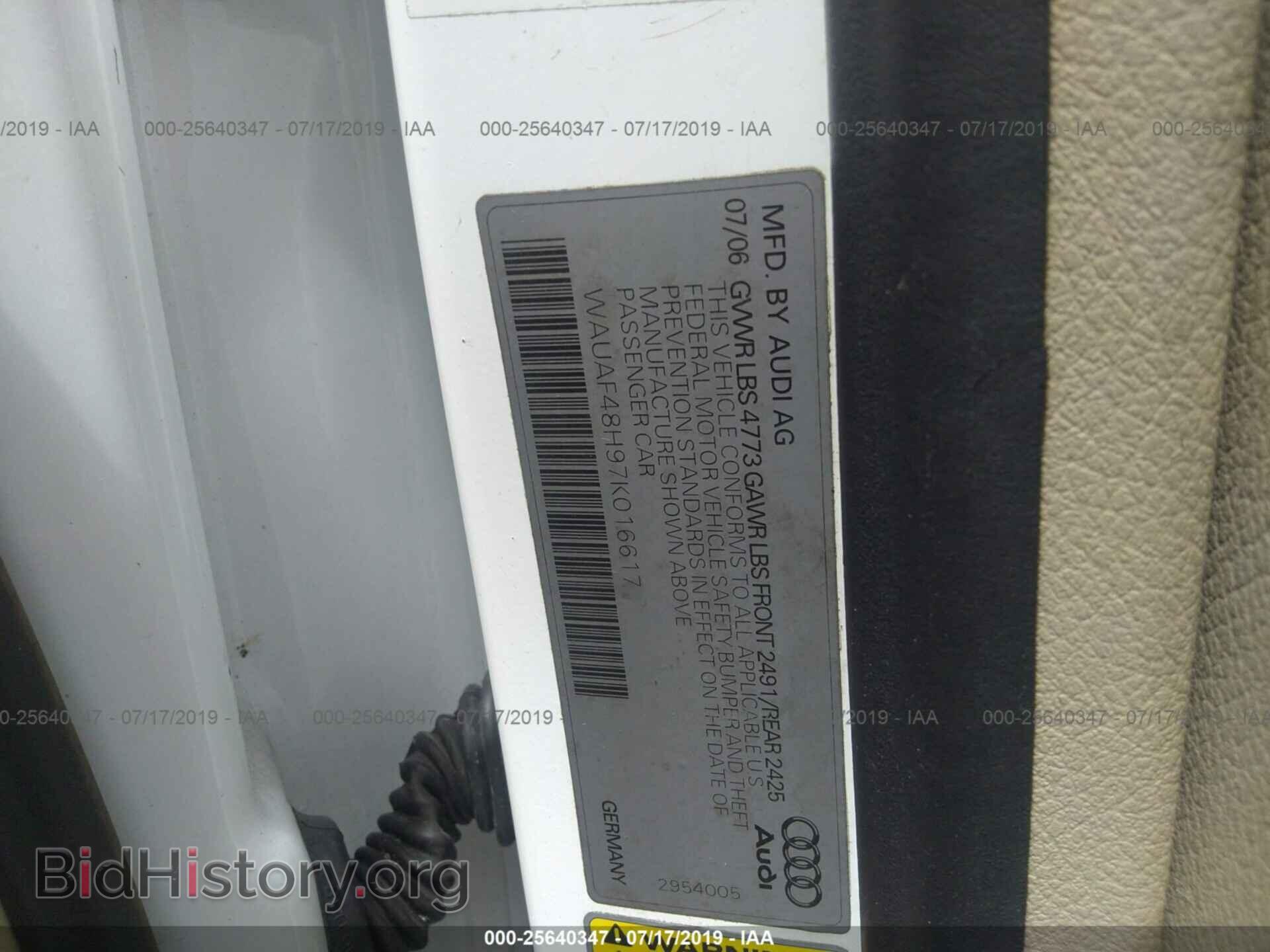 2007 AUDI A4 - VIN: WAUAF48H97K016617 - Фото 9