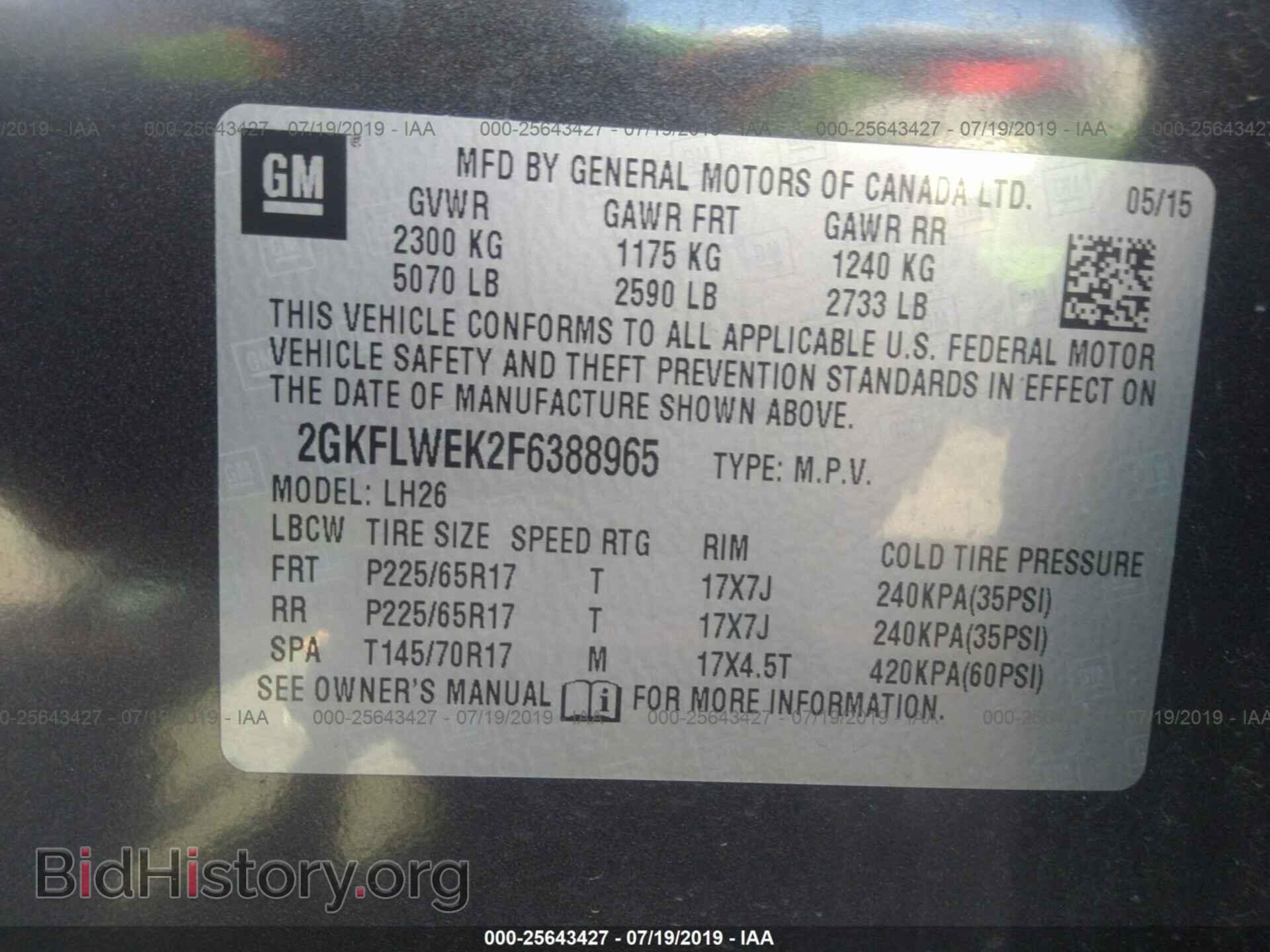 2015 GMC TERRAIN - VIN: 2GKFLWEK2F6388965 - Photo 9
