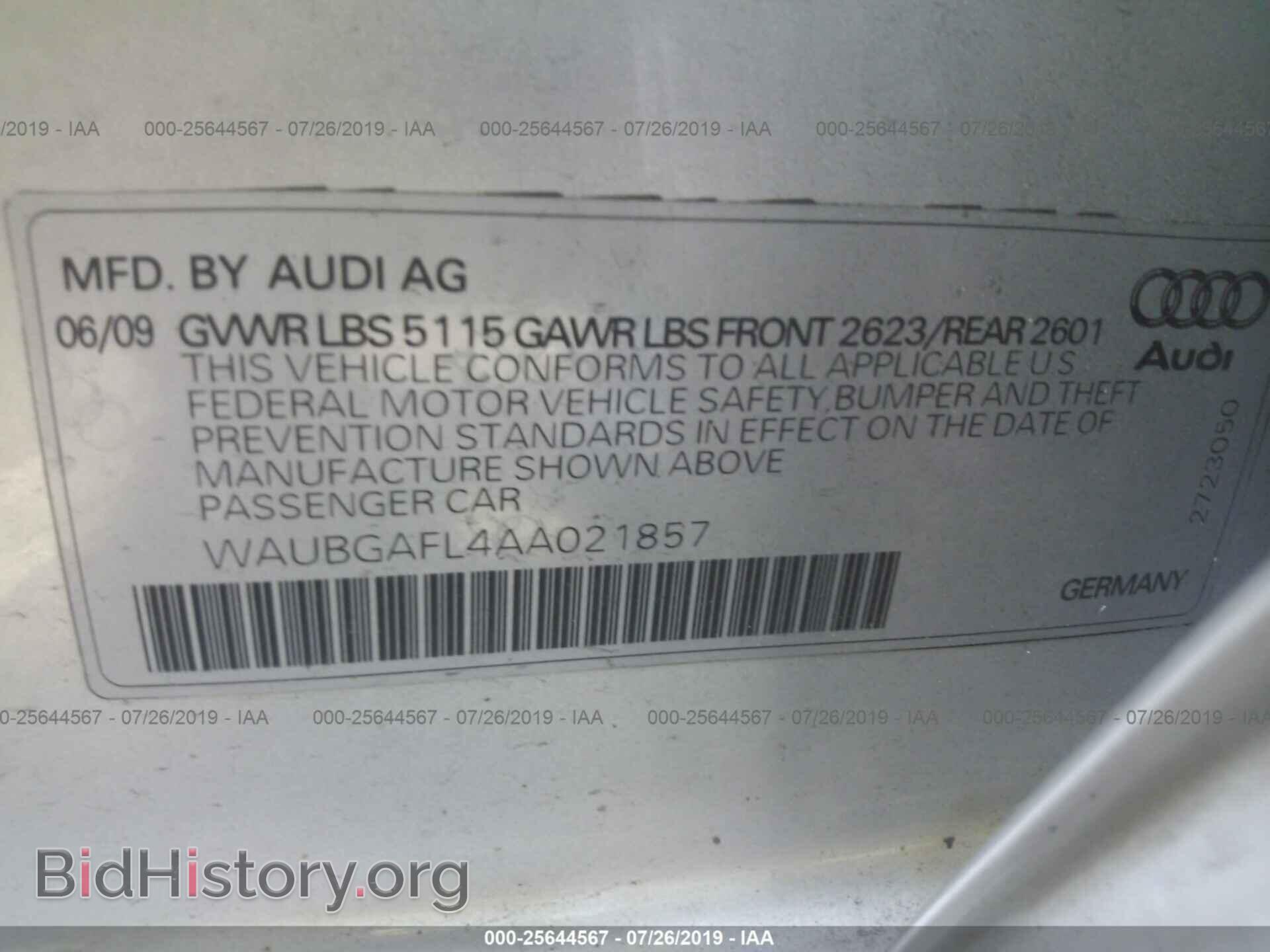 2010 AUDI S4 - VIN: WAUBGAFL4AA021857 - Photo 9