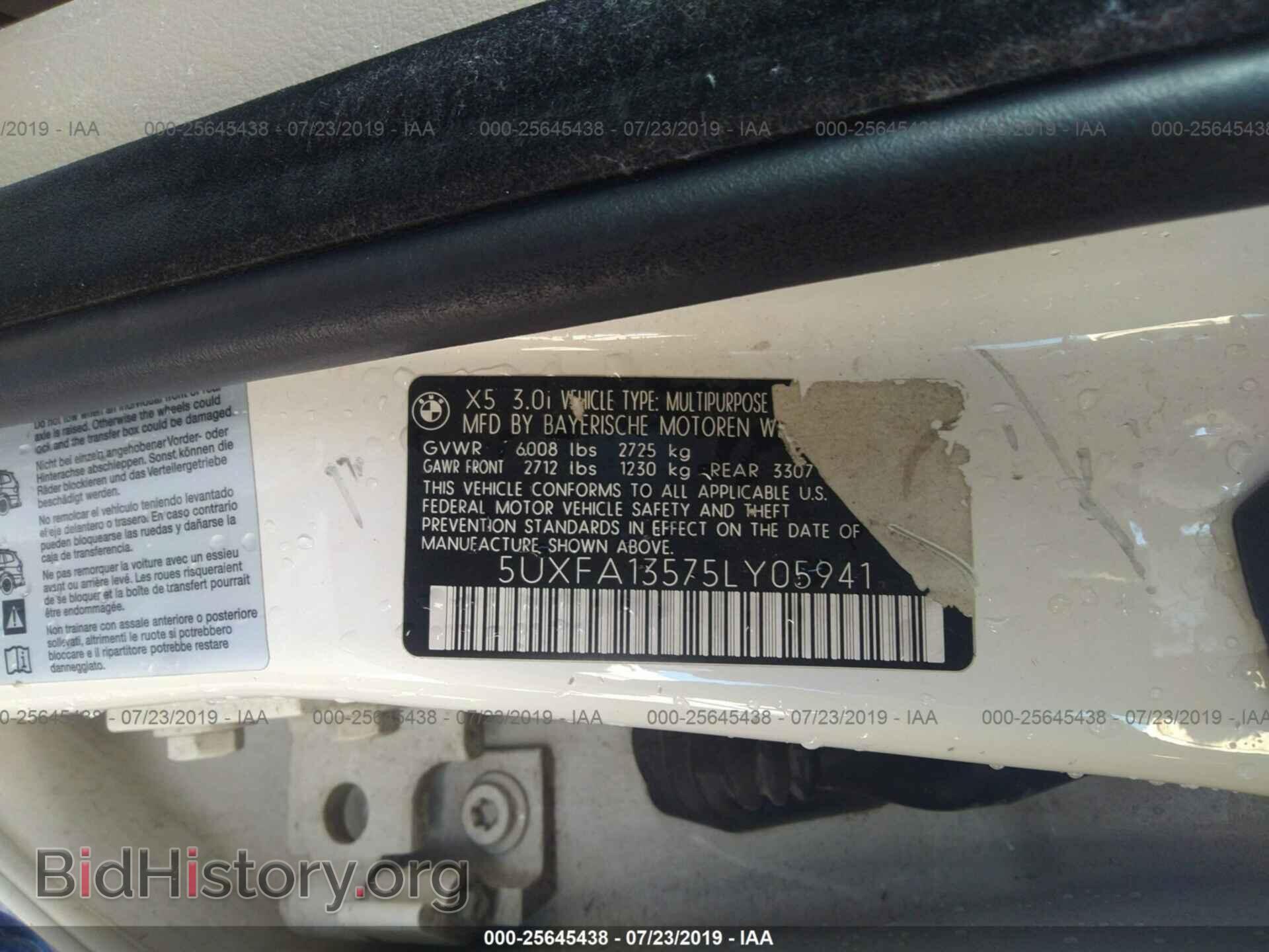 2005 BMW X5 - VIN: 5UXFA13575LY05941 - Фото 9