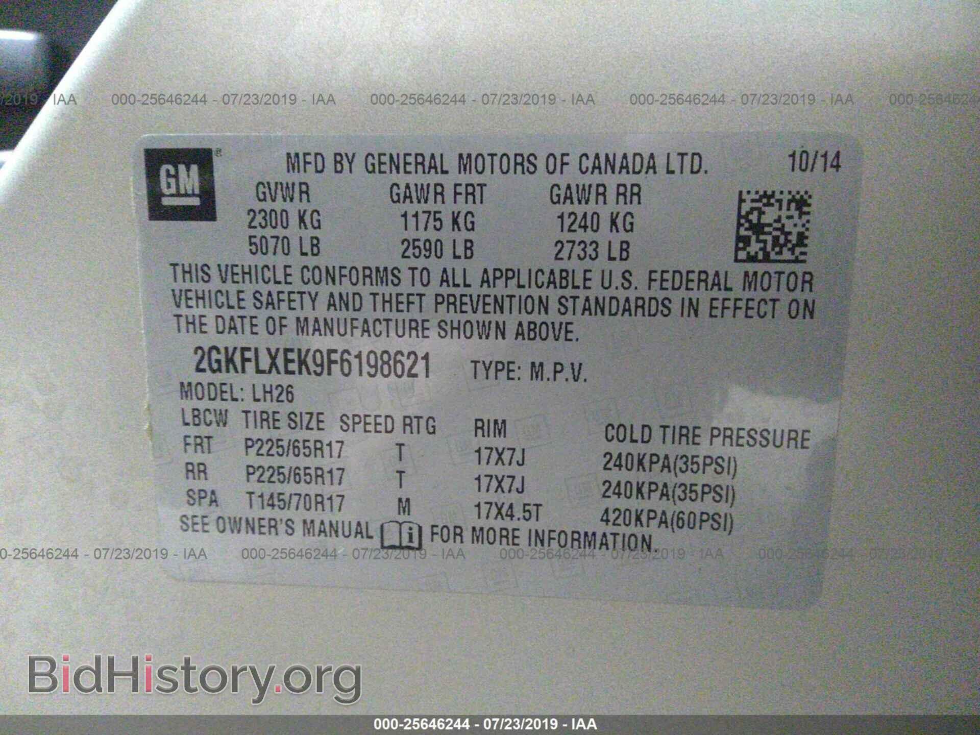 2015 GMC TERRAIN - VIN: 2GKFLXEK9F6198621 - Photo 9