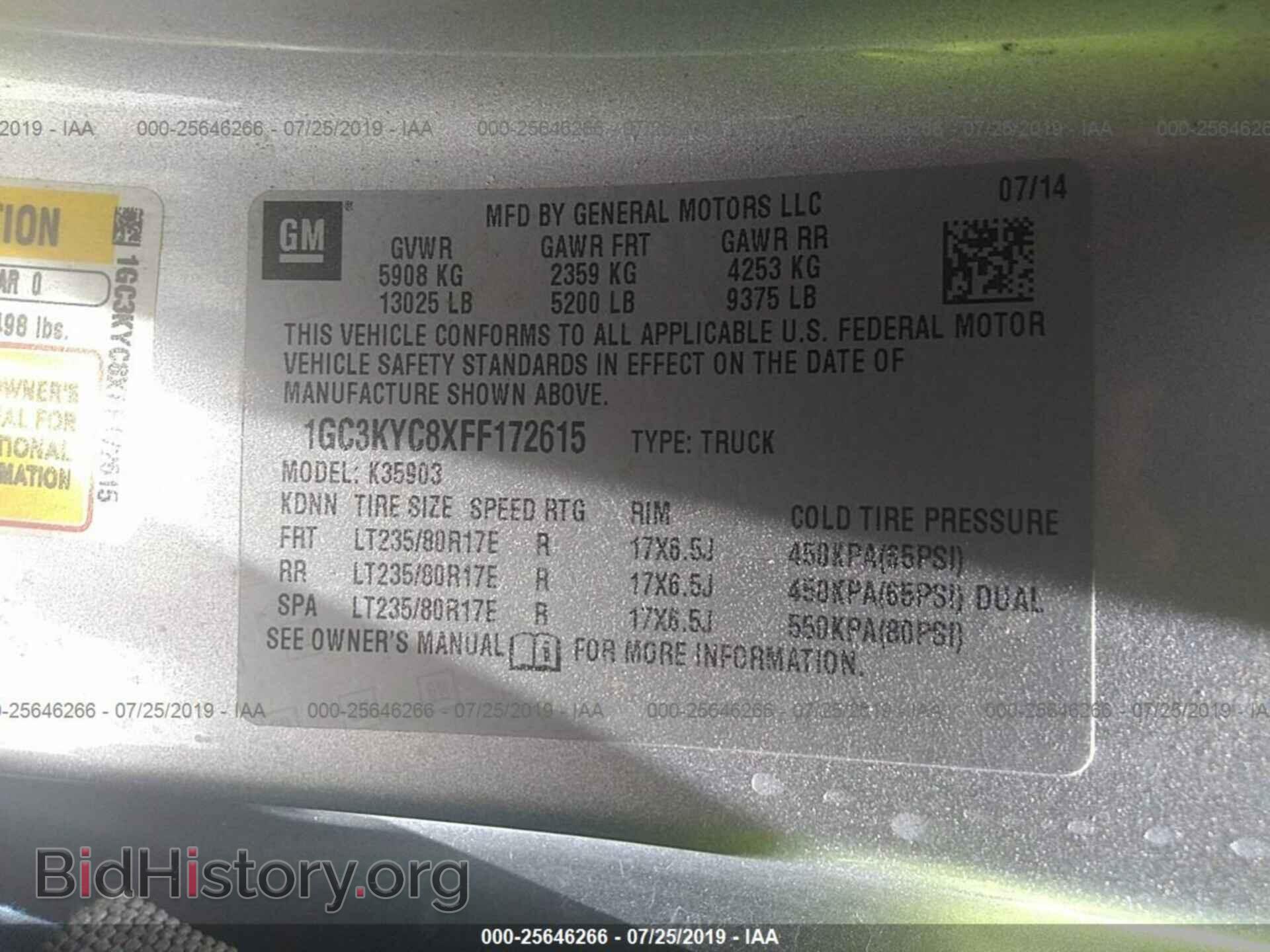 2015 CHEVROLET SILVERADO - VIN: 1GC3KYC8XFF172615 - Фото 9