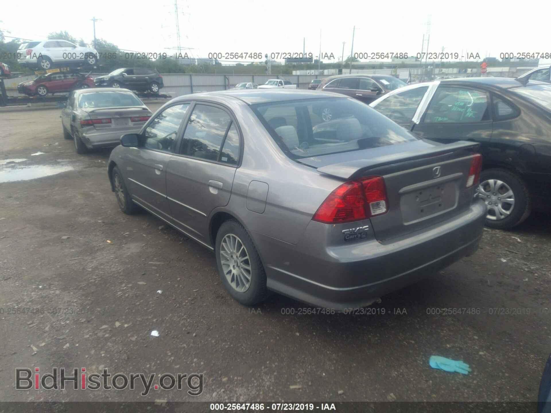 2005 HONDA CIVIC - VIN: 2HGES16585H604974 - Фото 3