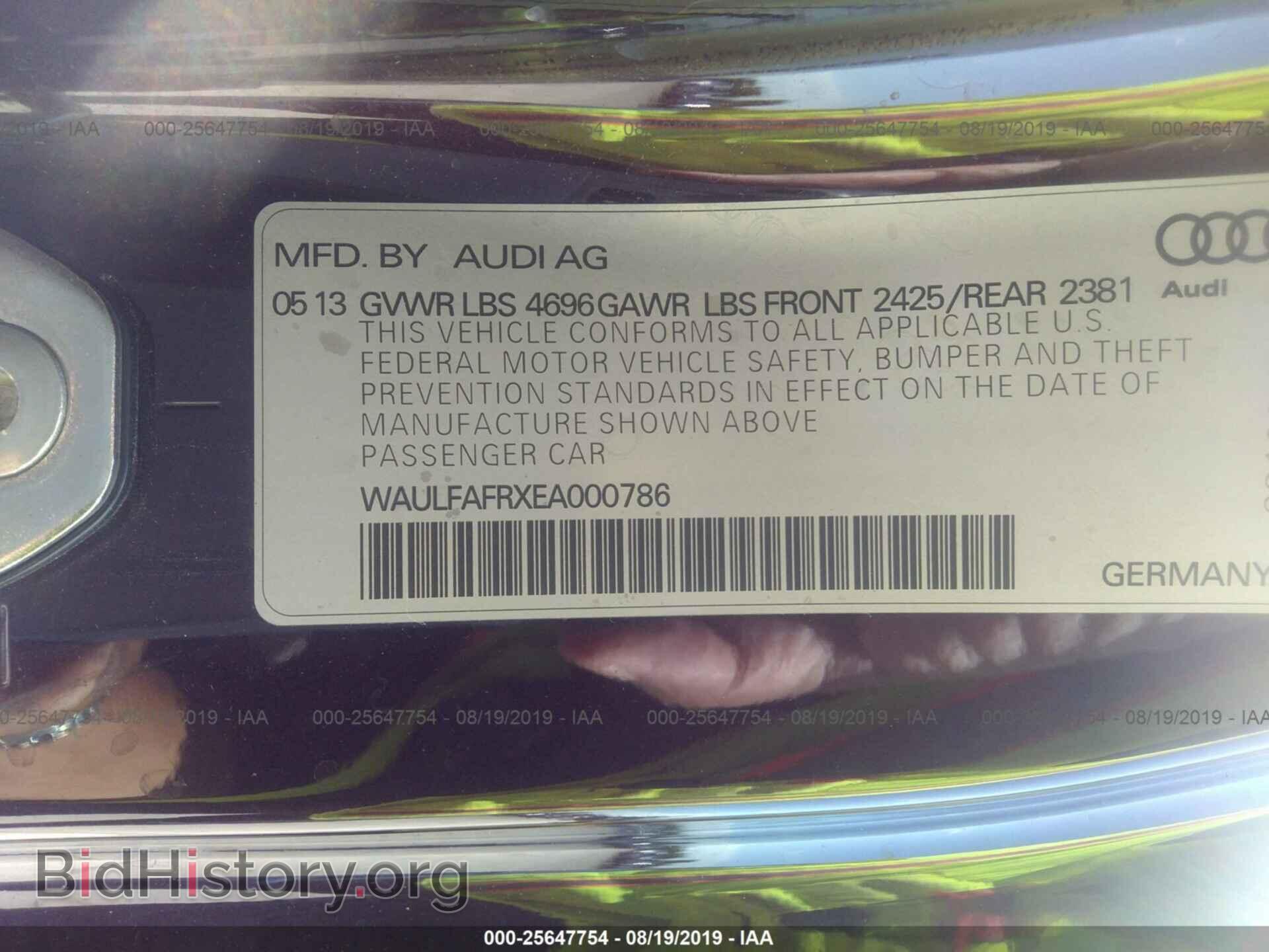 2014 AUDI A5 - VIN: WAULFAFRXEA000786 - Photo 9