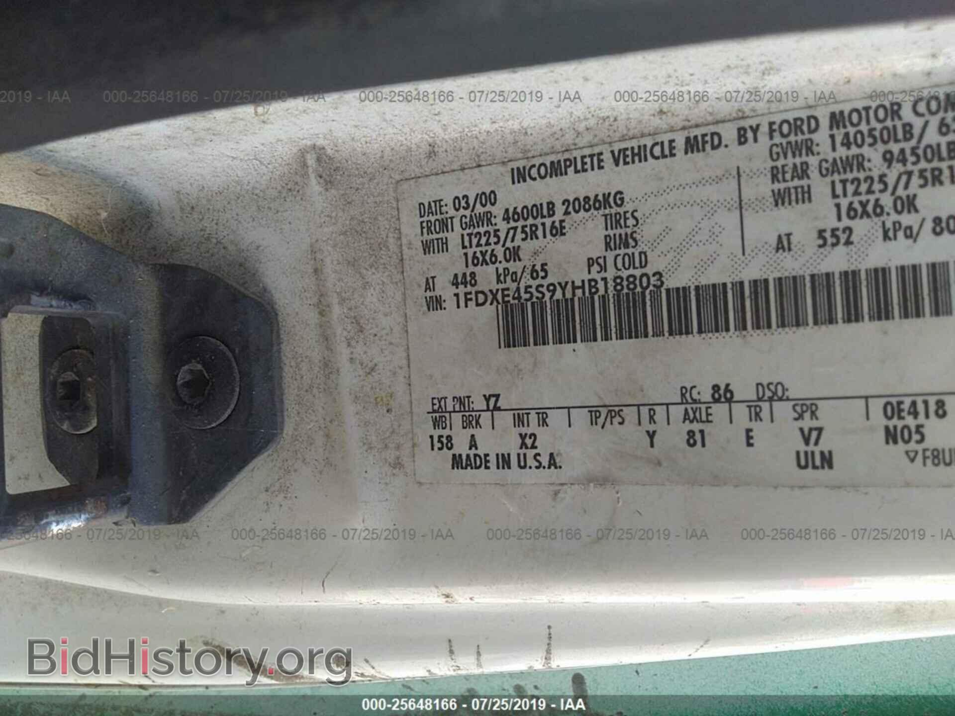 2000 FORD ECONOLINE - VIN: 1FDXE45S9YHB18803 - Фото 9