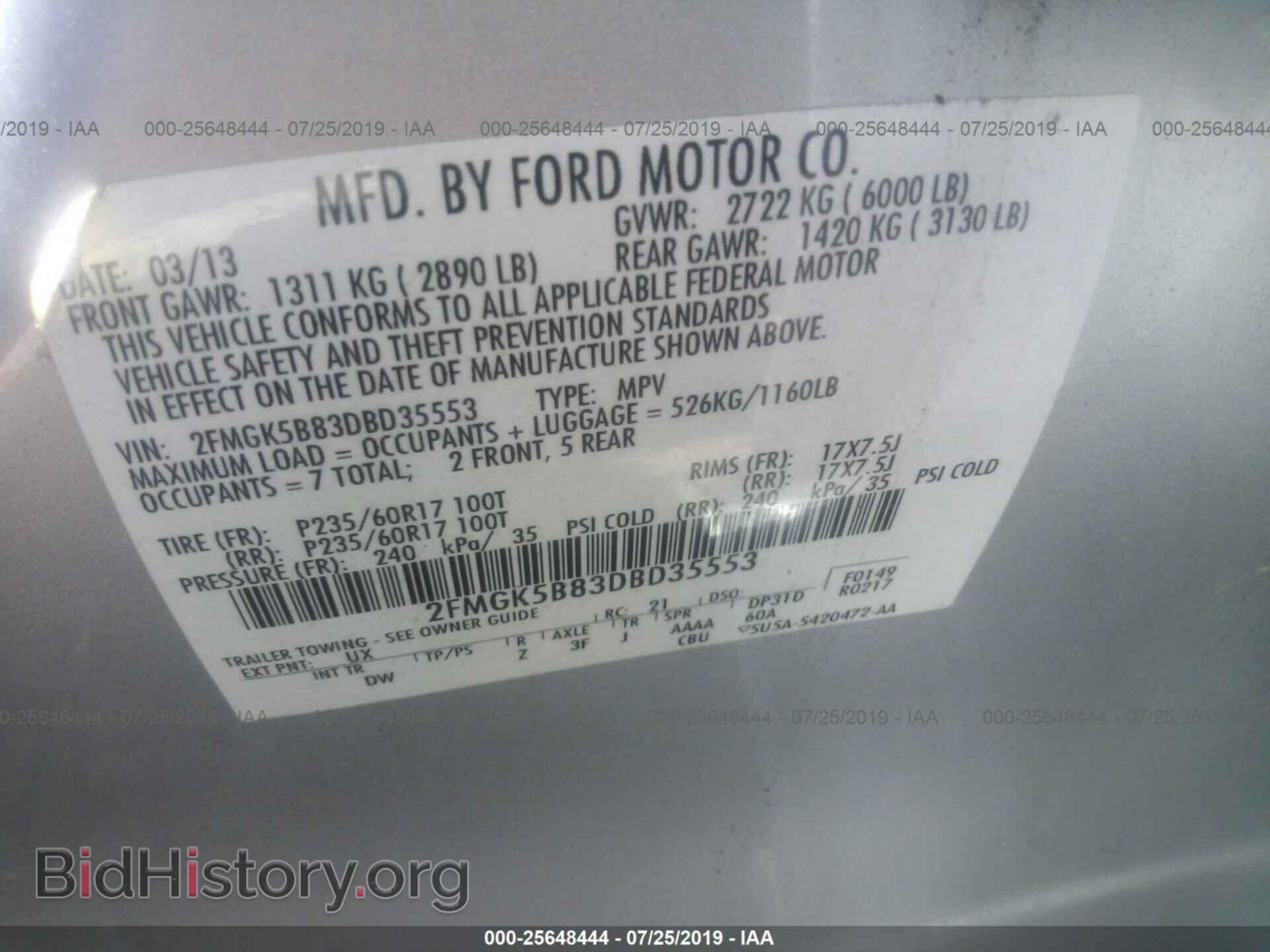 2013 FORD FLEX - VIN: 2FMGK5B83DBD35553 - Photo 9