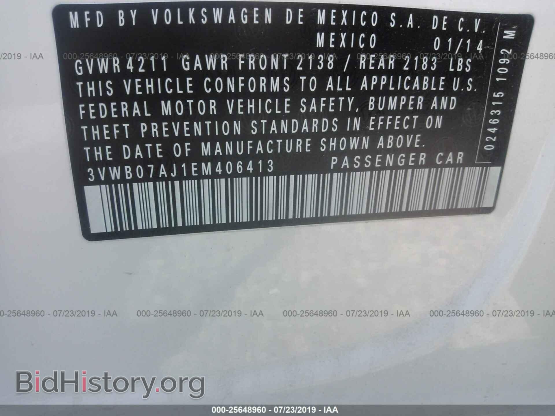 2014 VOLKSWAGEN JETTA - VIN: 3VWB07AJ1EM406413 - Фото 9