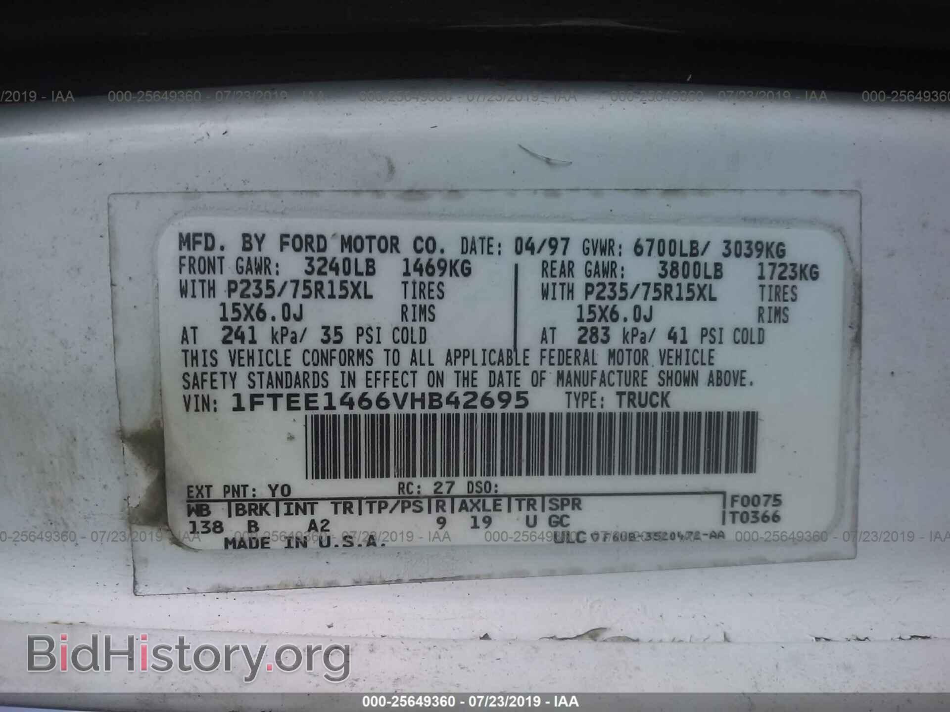 1997 FORD ECONOLINE - VIN: 1FTEE1466VHB42695 - Photo 9