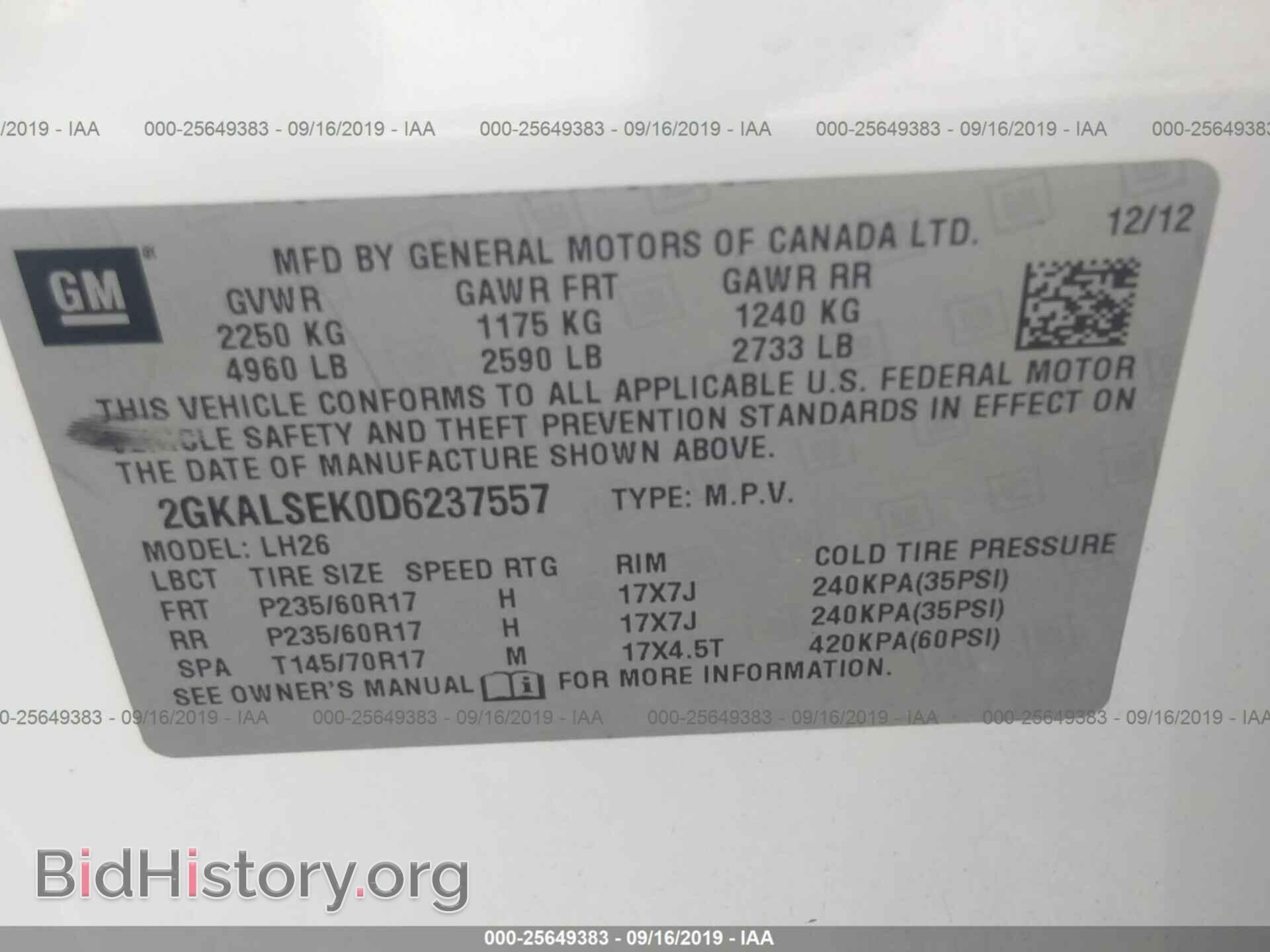 2013 GMC TERRAIN - VIN: 2GKALSEK0D6237557 - Photo 9
