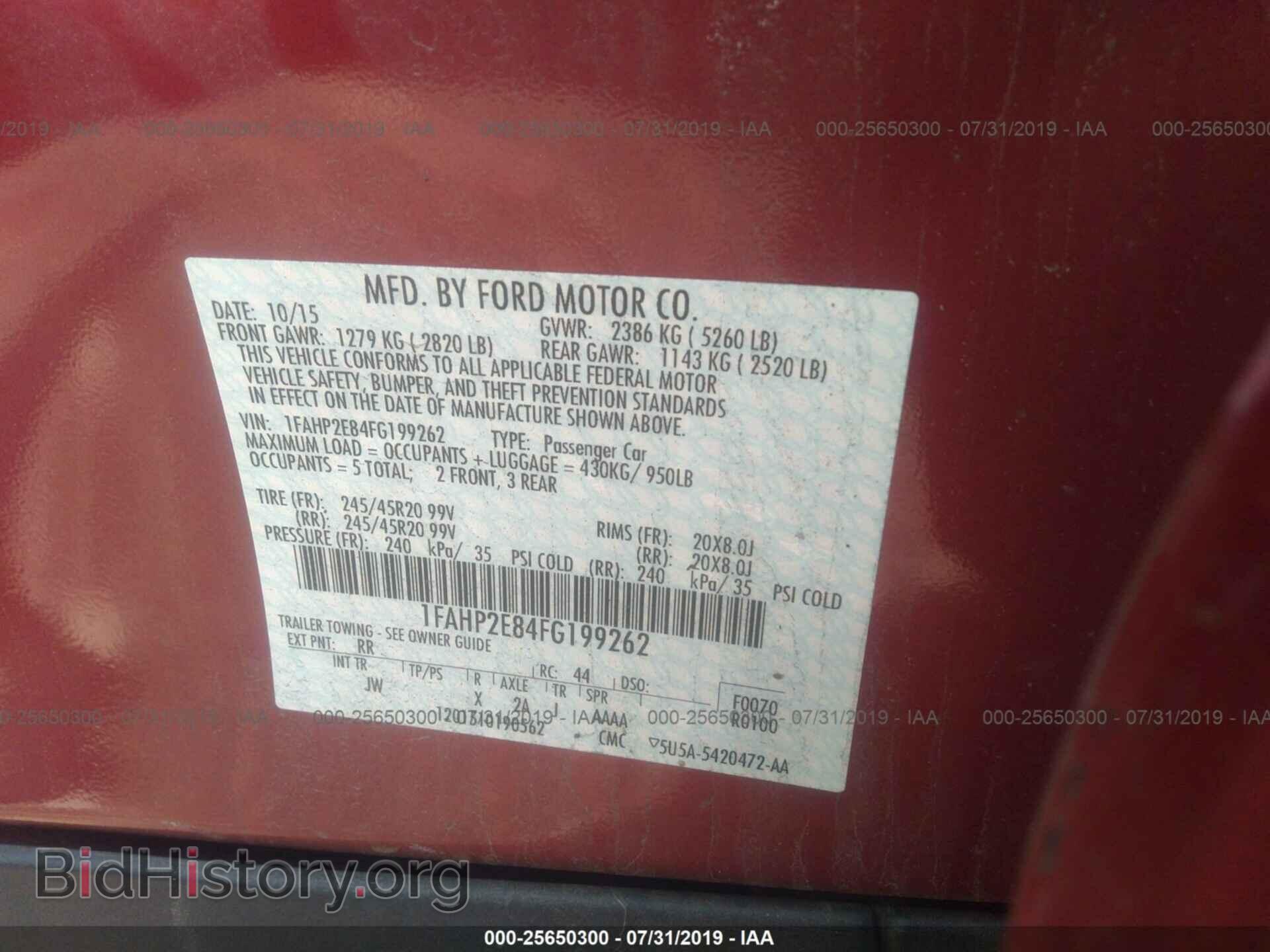 2015 FORD TAURUS - VIN: 1FAHP2E84FG199262 - Photo 9