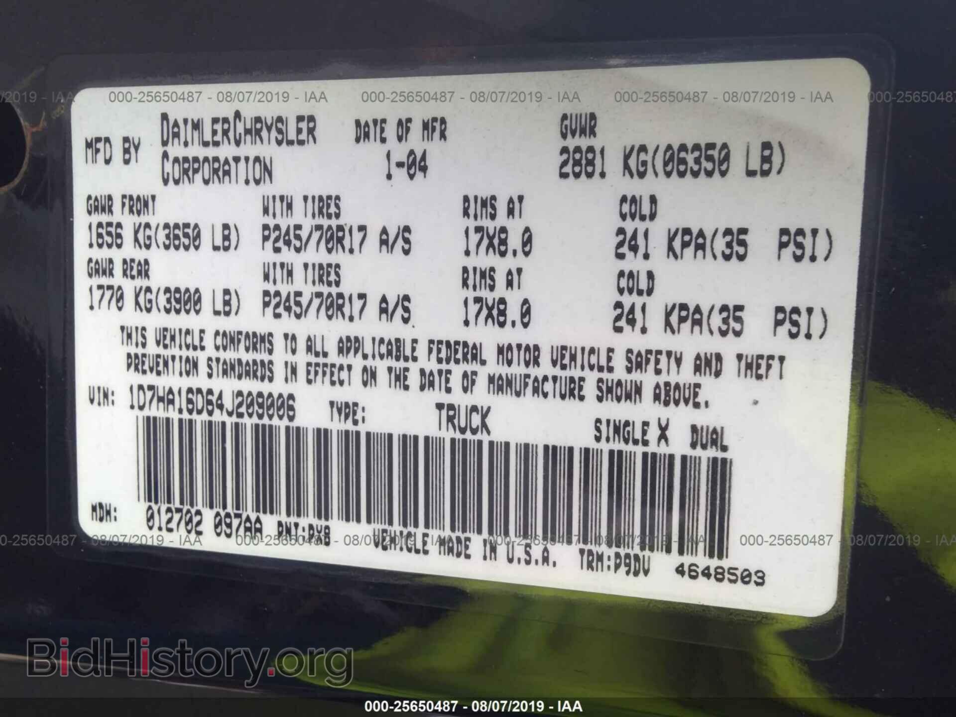2004 DODGE RAM 1500 - VIN: 1D7HA16D64J209006 - Фото 9