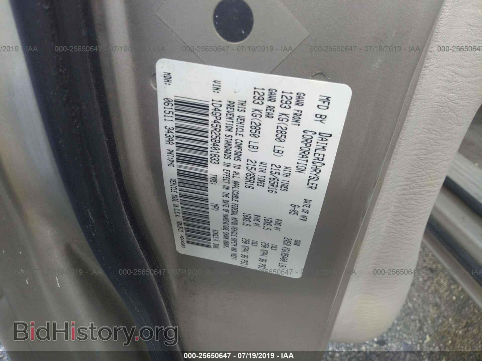 2005 DODGE CARAVAN - VIN: 1D4GP45R25B401833 - Фото 9