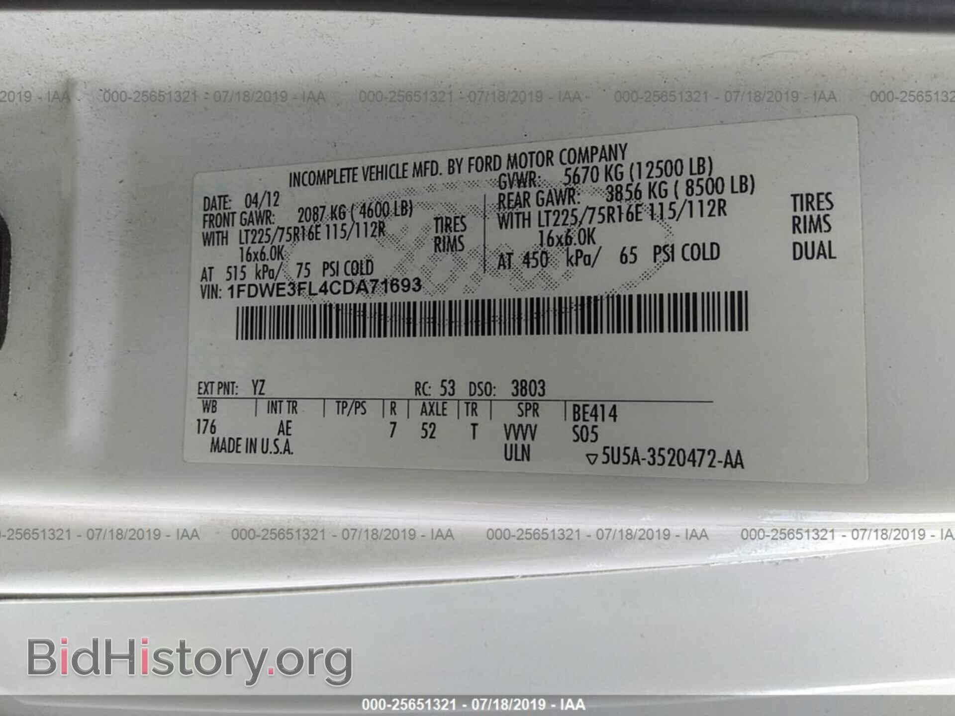 2012 FORD ECONOLINE - VIN: 1FDWE3FL4CDA71693 - Photo 9