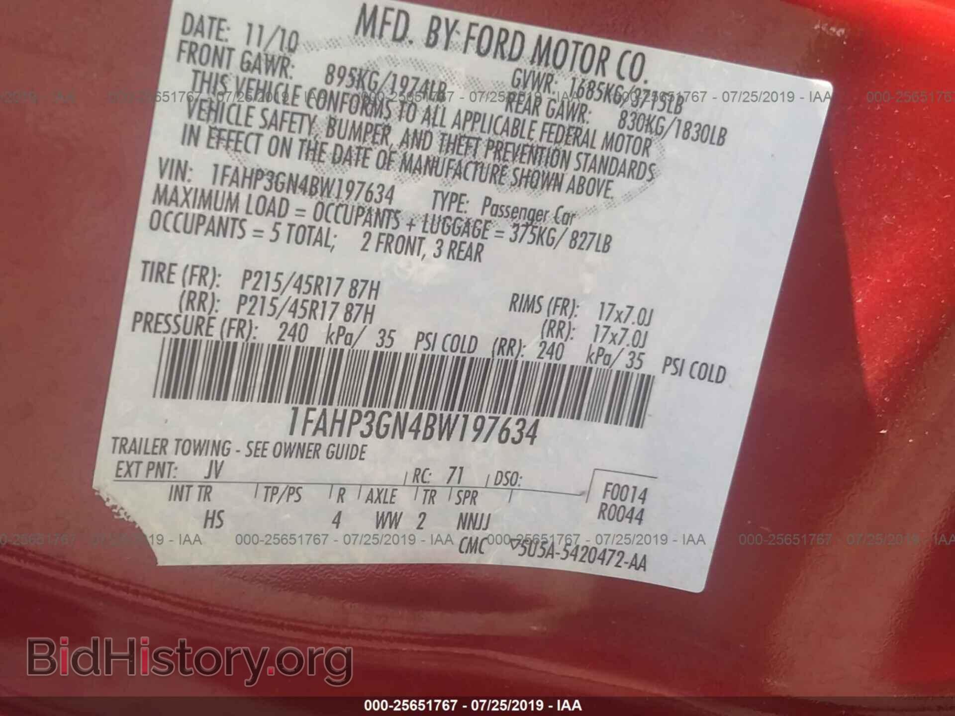 2011 FORD FOCUS - VIN: 1FAHP3GN4BW197634 - Фото 9