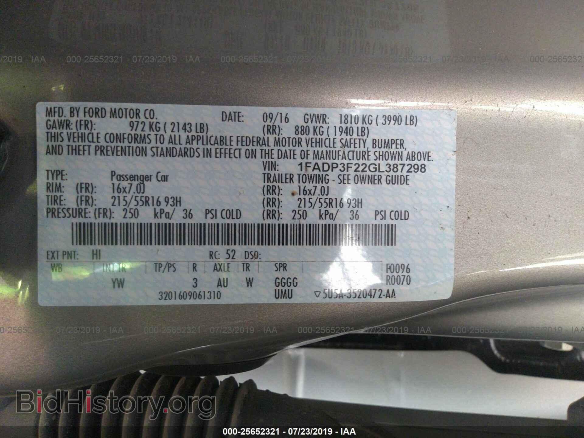 2016 FORD FOCUS - VIN: 1FADP3F22GL387298 - Photo 9