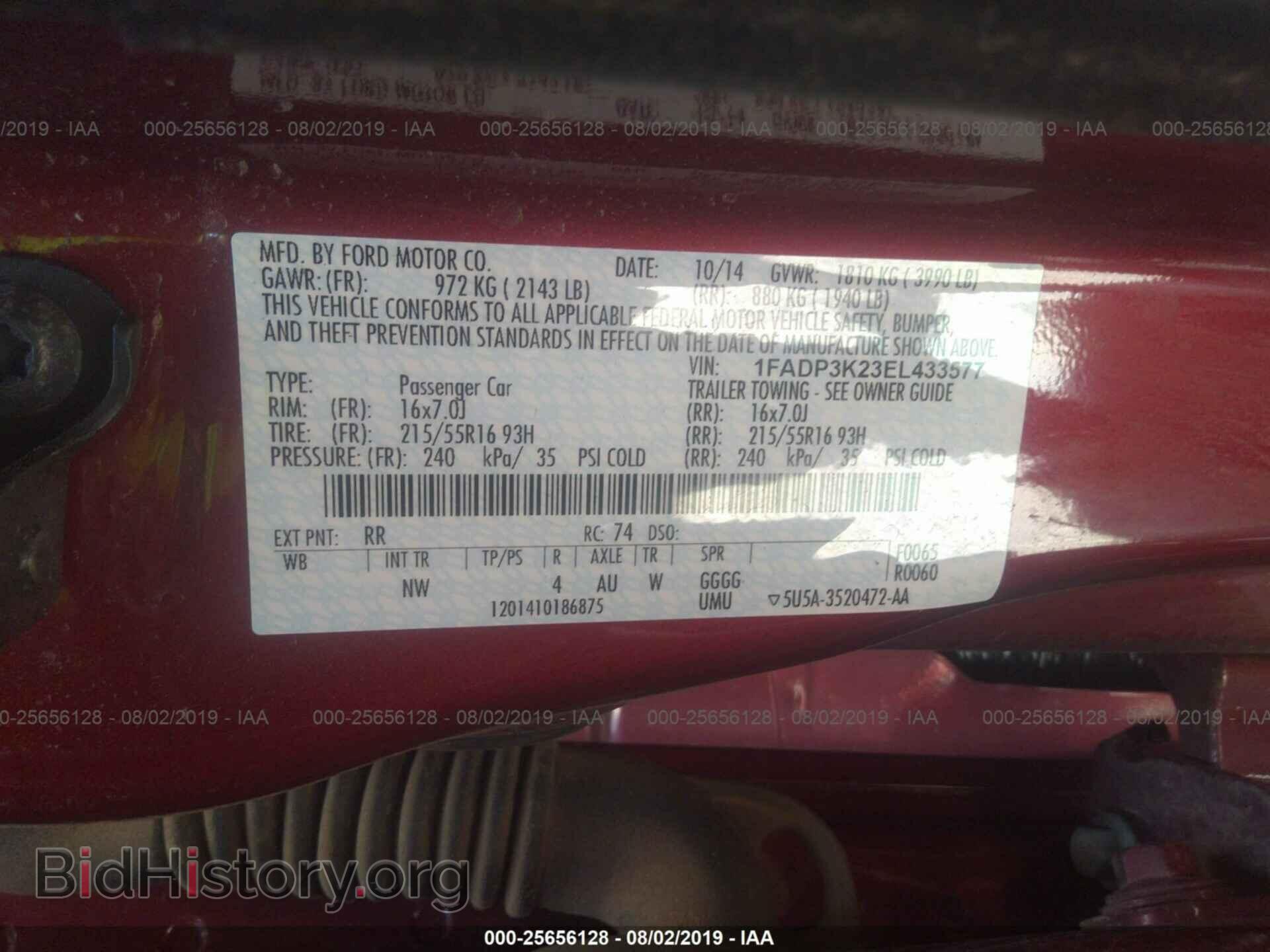 2014 FORD FOCUS - VIN: 1FADP3K23EL433577 - Фото 9