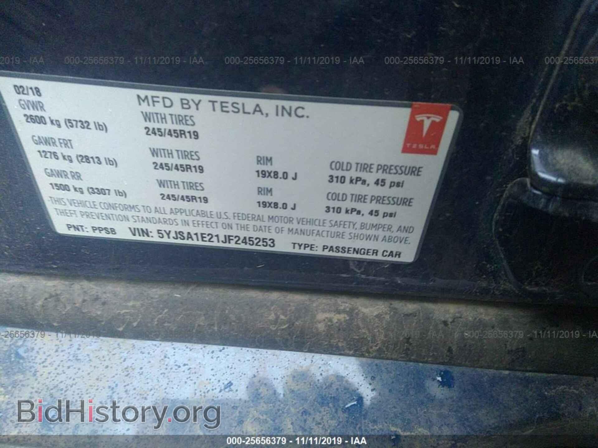 2018 TESLA MODEL S - VIN: 5YJSA1E21JF245253 - Photo 9