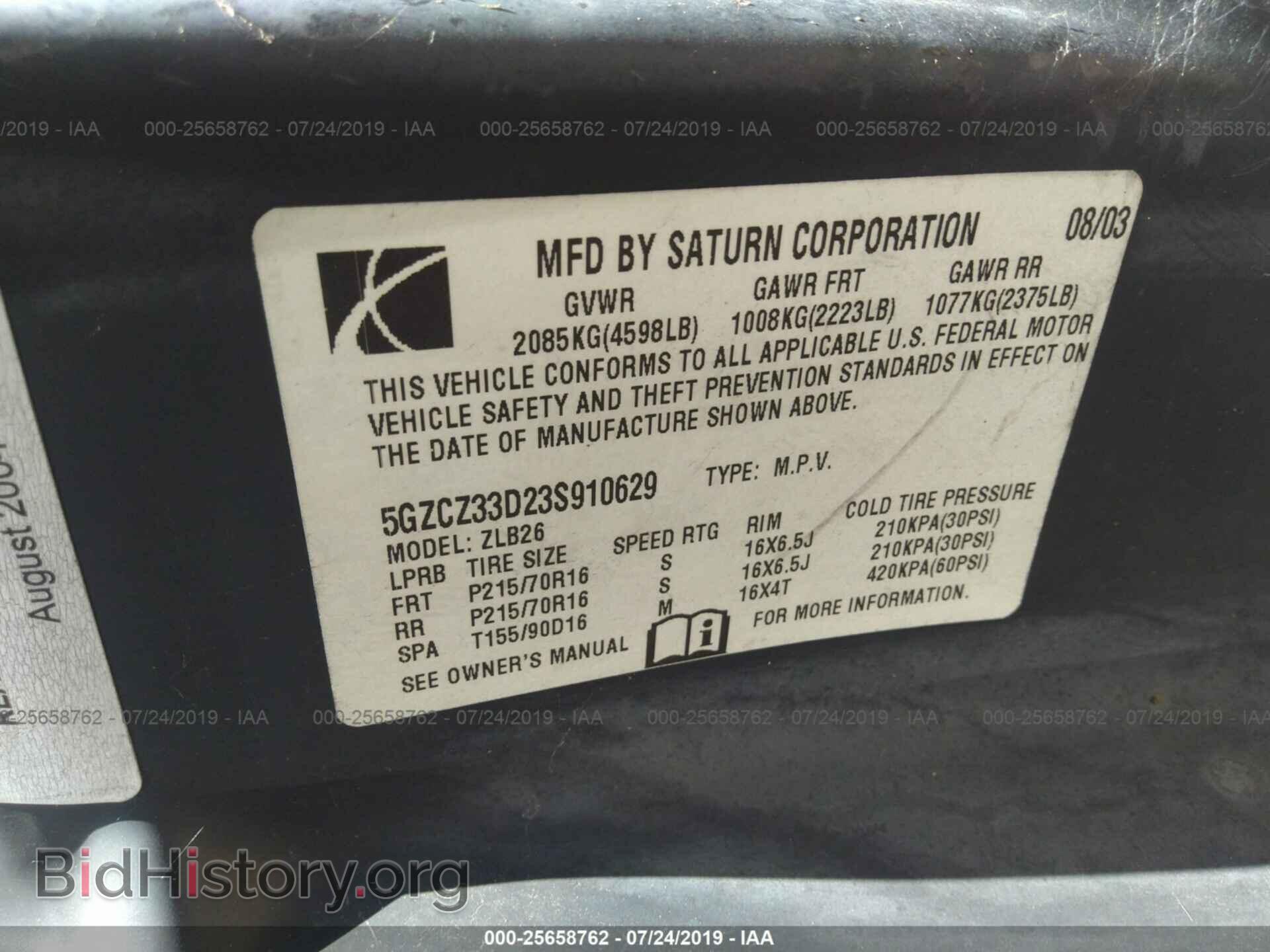 2003 Saturn VUE - VIN: 5GZCZ33D23S910629 - Photo 9