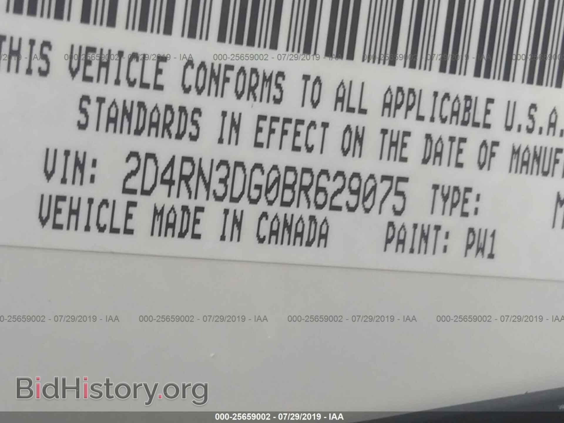 2011 DODGE GRAND CARAVAN - VIN: 2D4RN3DG0BR629075 - Фото 9