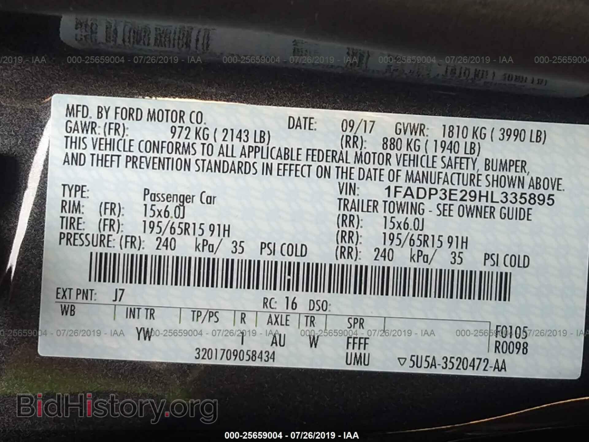 2017 FORD FOCUS - VIN: 1FADP3E29HL335895 - Photo 9