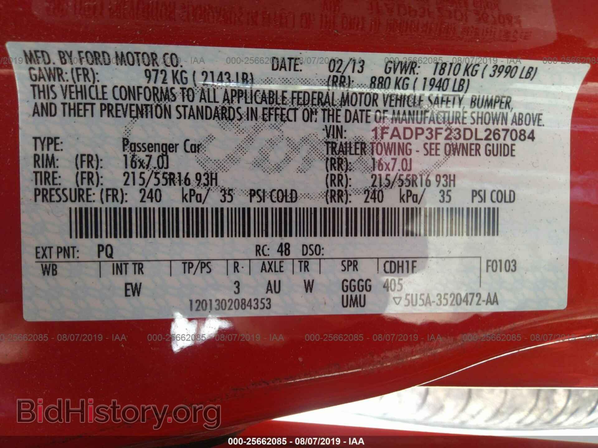 2013 FORD FOCUS - VIN: 1FADP3F23DL267084 - Фото 9