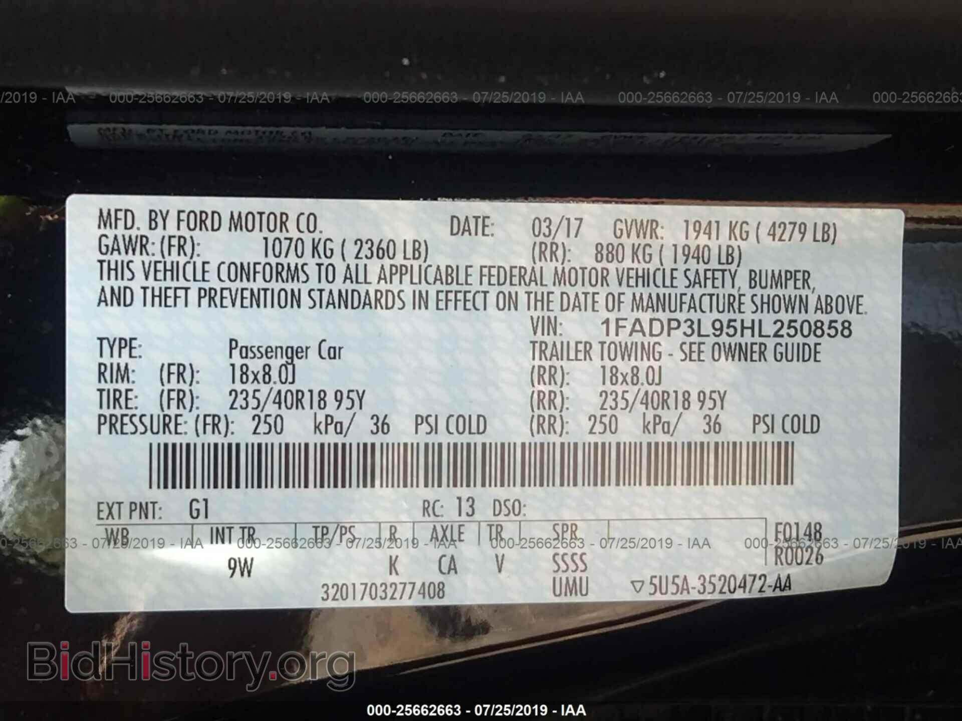 2017 FORD FOCUS - VIN: 1FADP3L95HL250858 - Фото 9